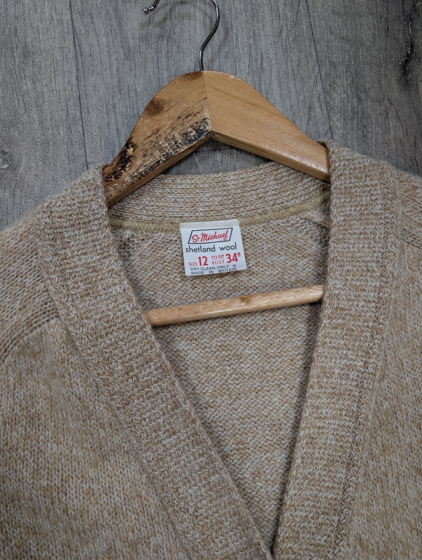 60s/70s St Michael shetland wool cardigan - XS/S