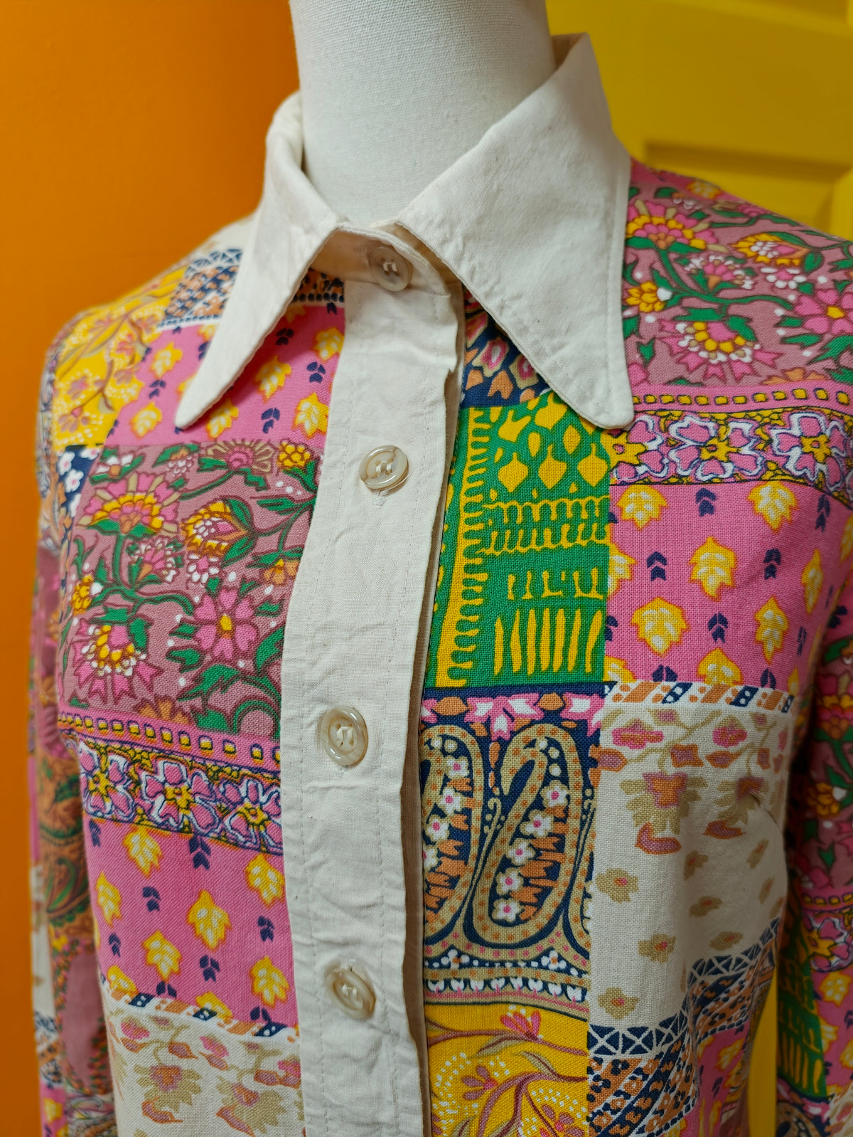 1960s John Marks patchwork print dress - S/10