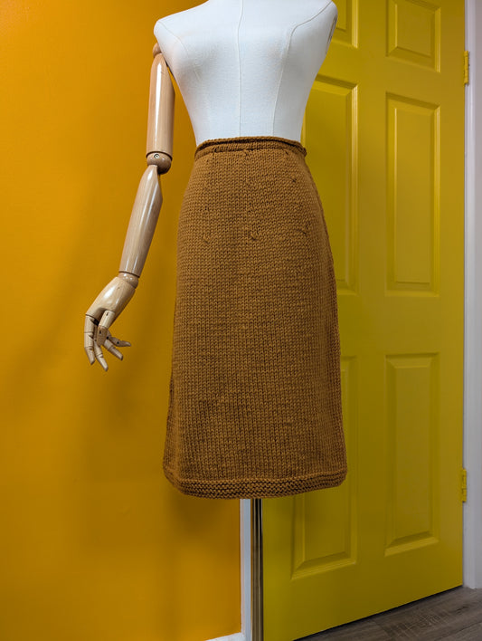 1960s hand knitted wool skirt - XS/S