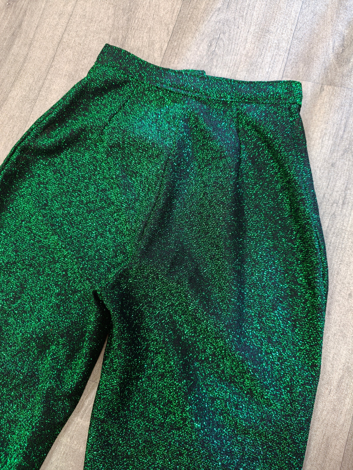 Green lurex trousers - XS