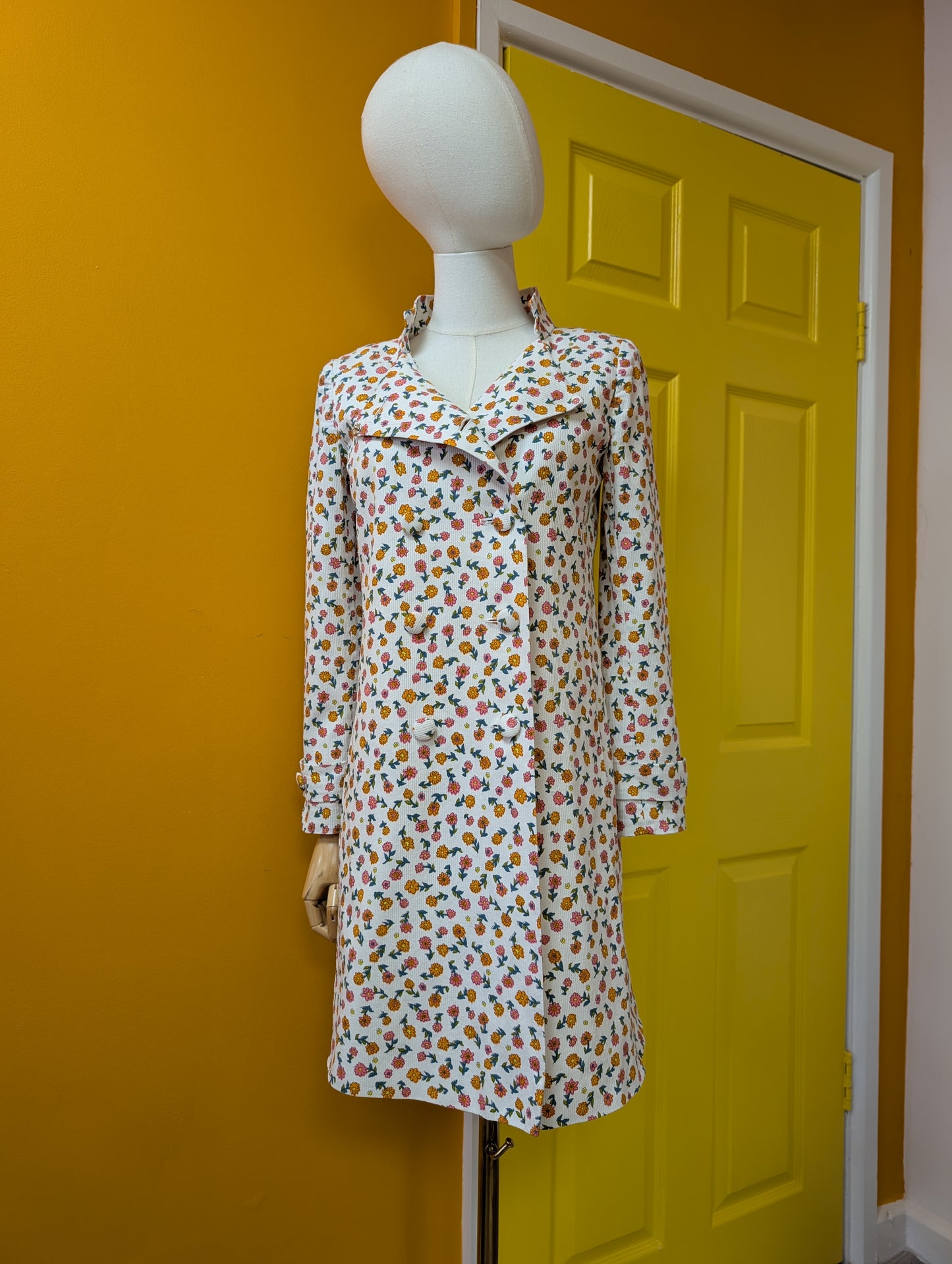 1960s Wallis floral cotton coat - XS