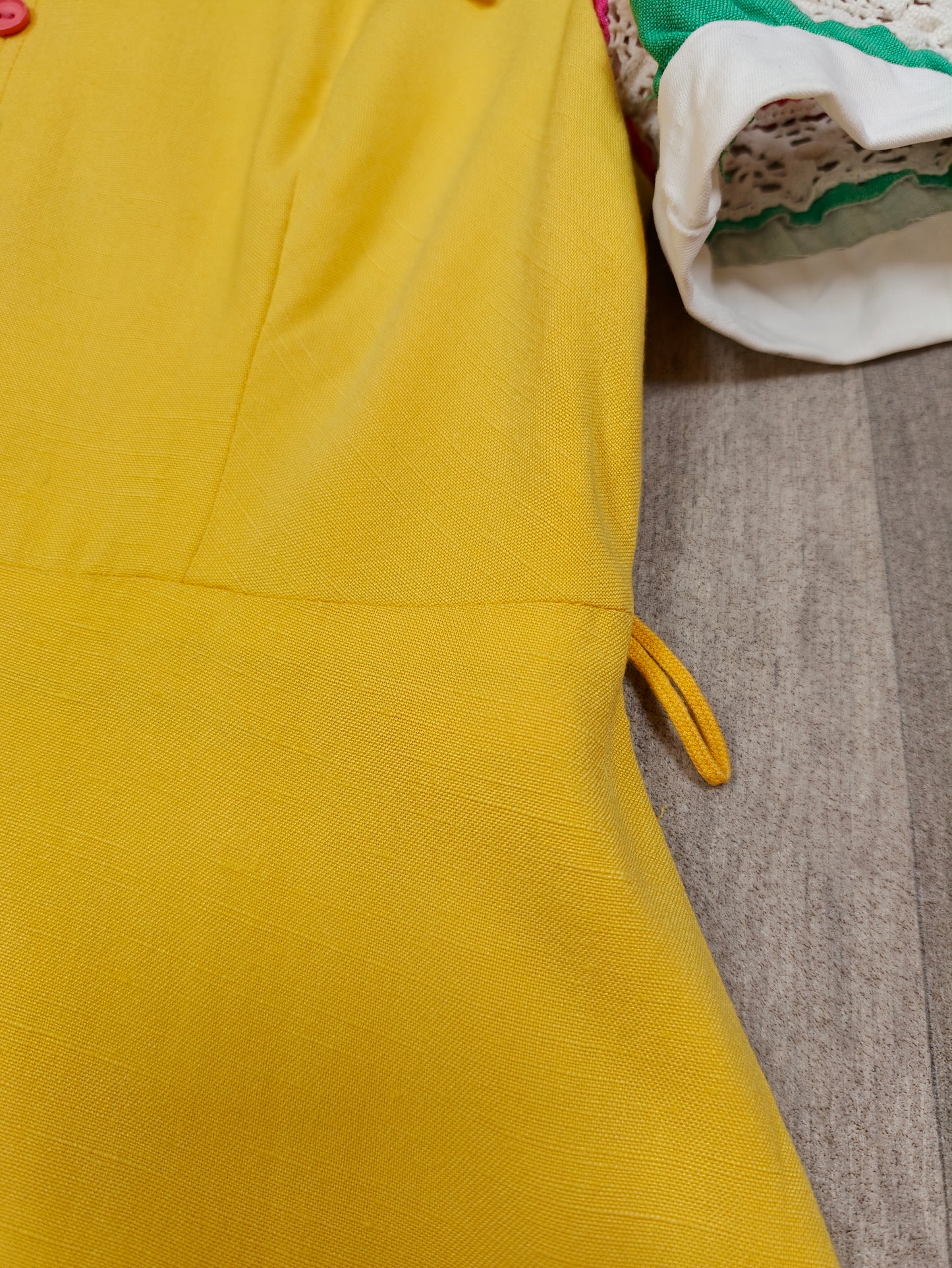 1970s yellow mini dress - S/10