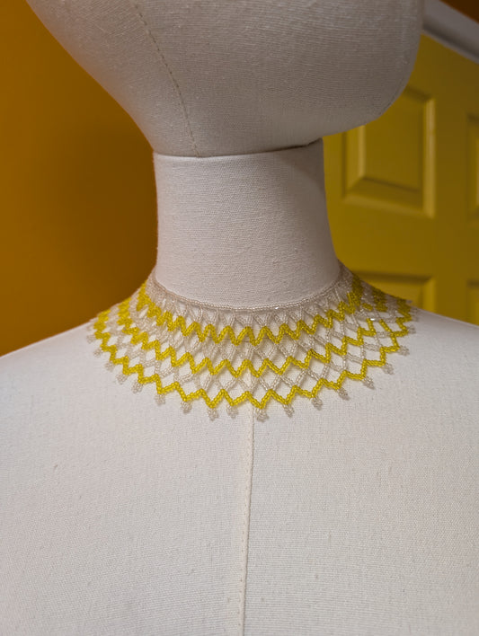 Yellow beaded necklace