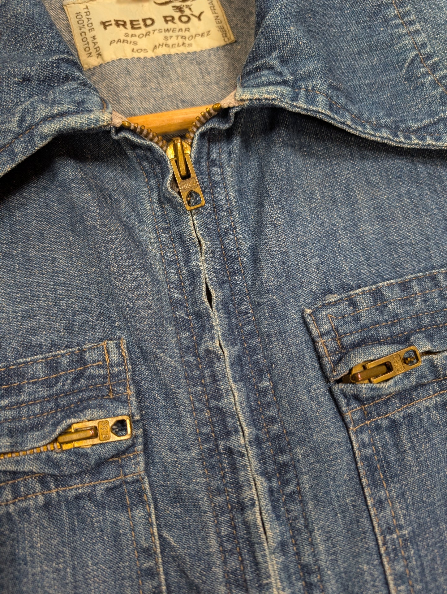 Epic 1970s Fred Roy denim jumpsuit - S/8/10