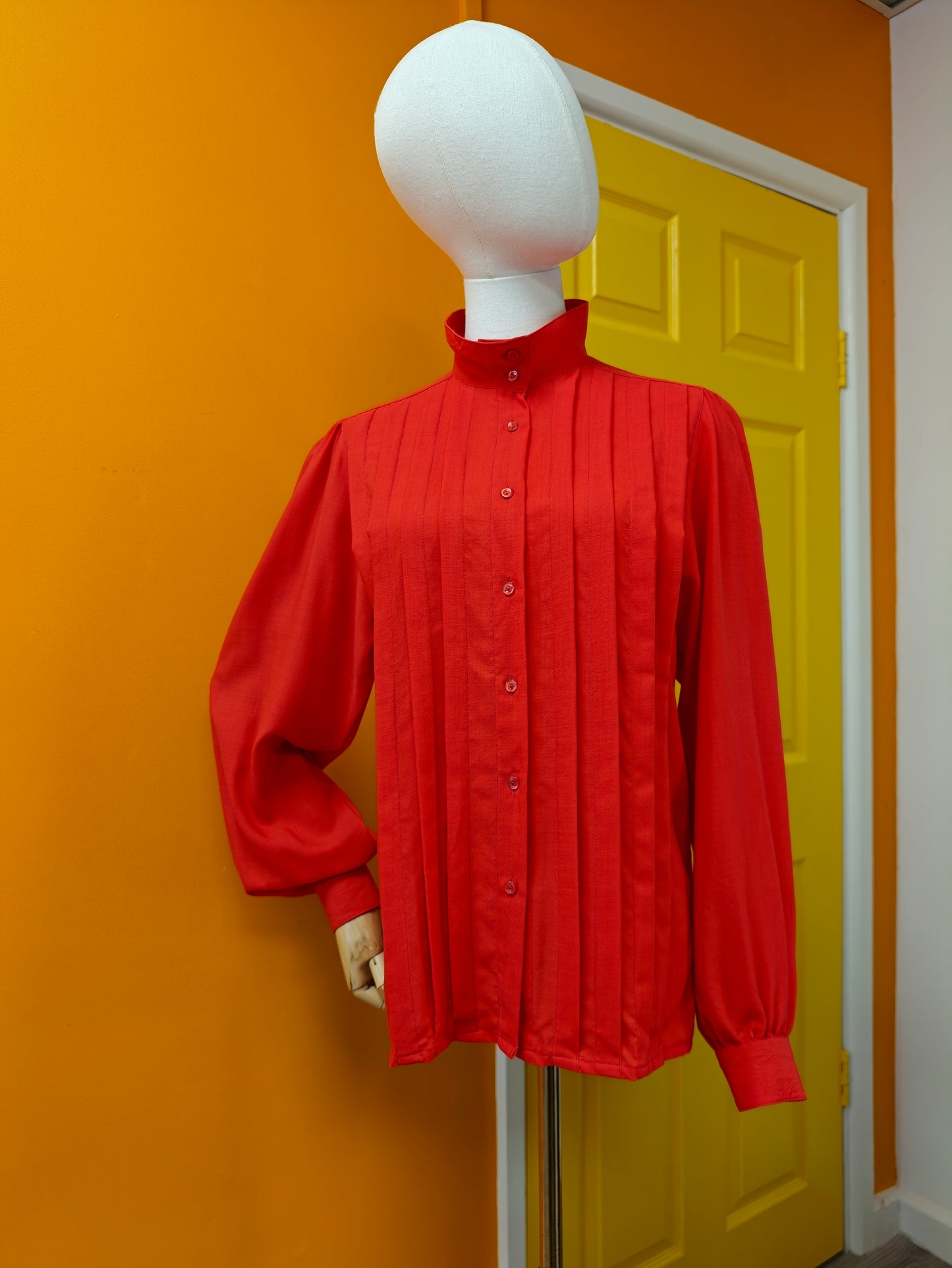 1980s Jobis Sportswear red wool shirt - S