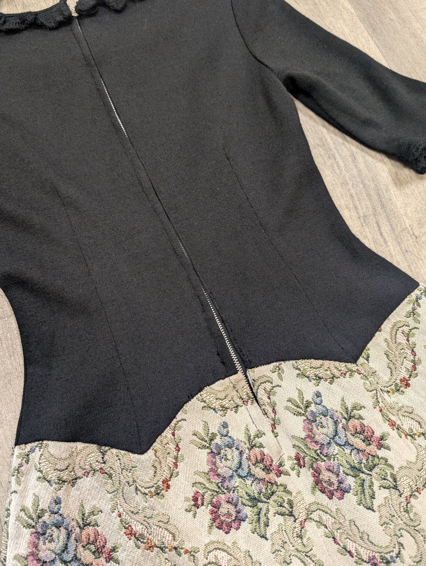 1960s dress with tapestry skirt - XS/6