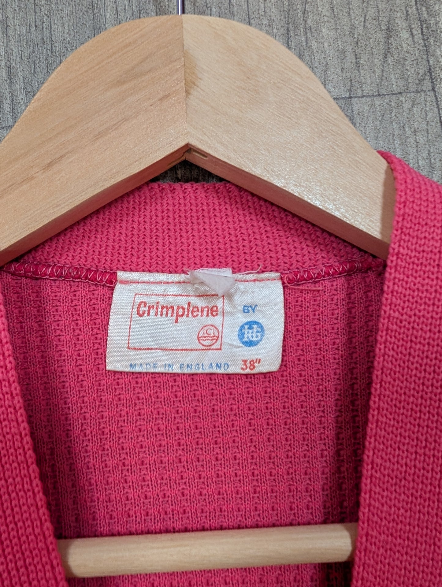 1960s pink crimplene cardigan - S/M