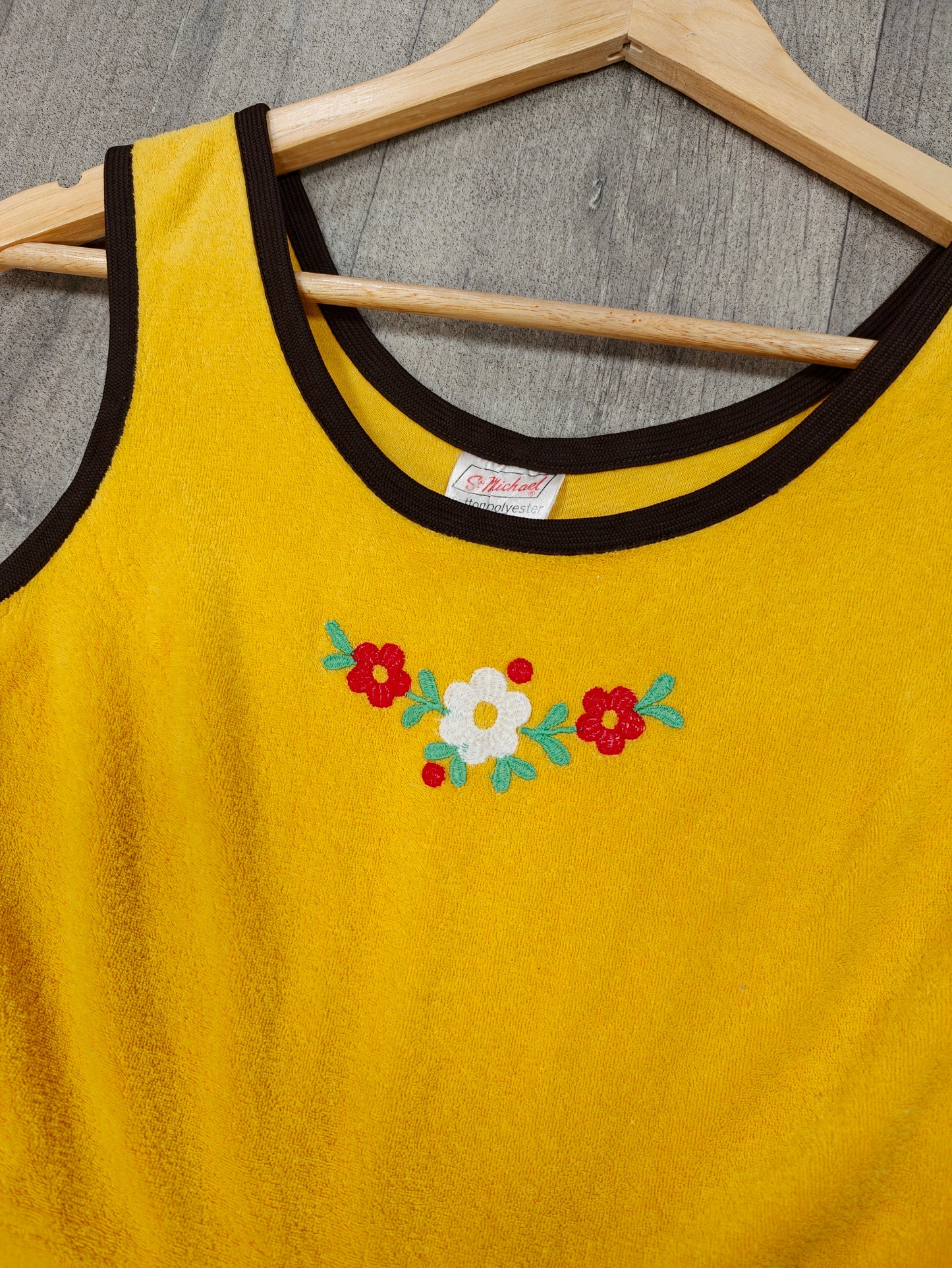 St Michael yellow towelling dress - S/8/10