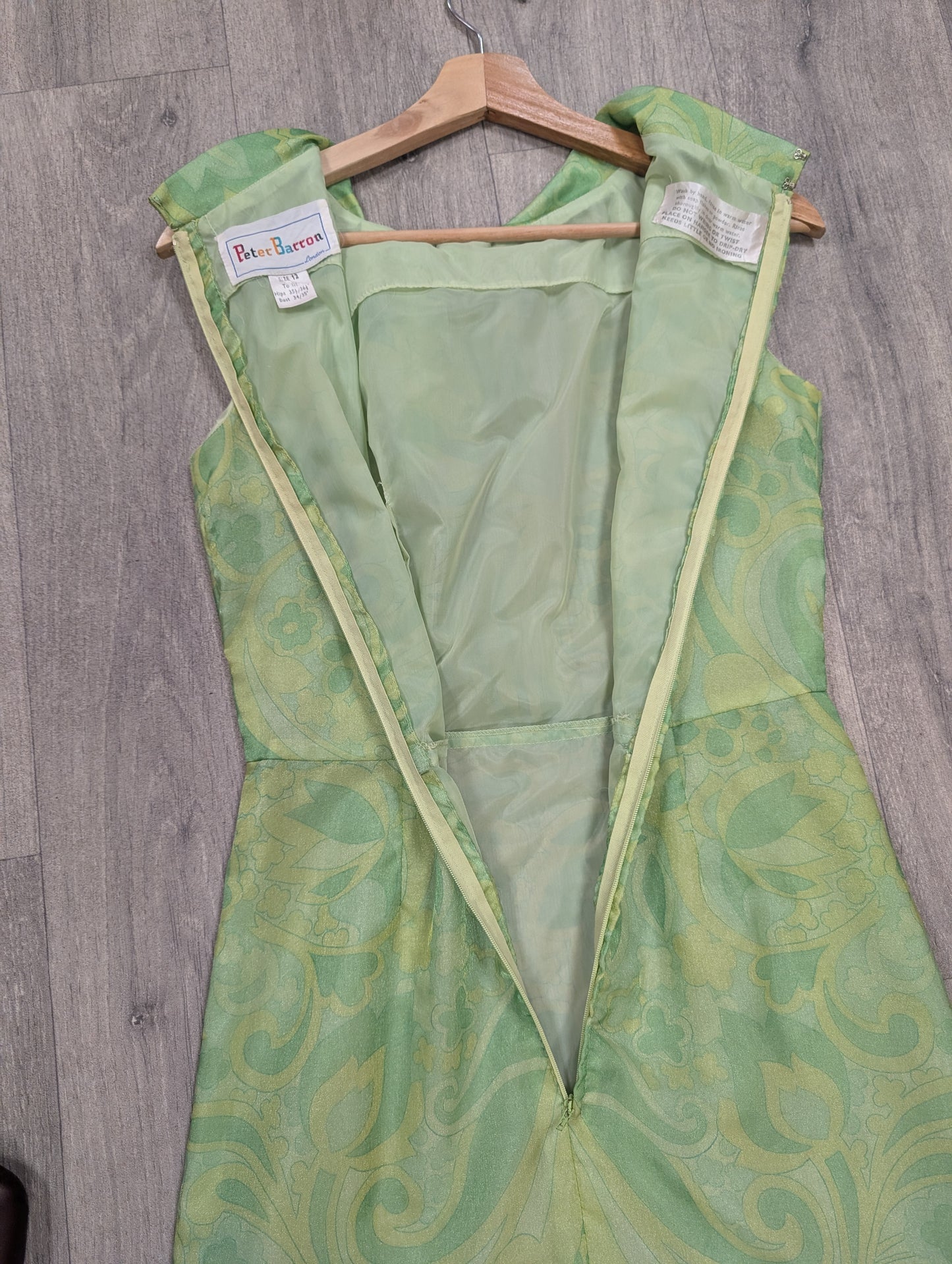 1960s Peter Barron green dress - S/8/10