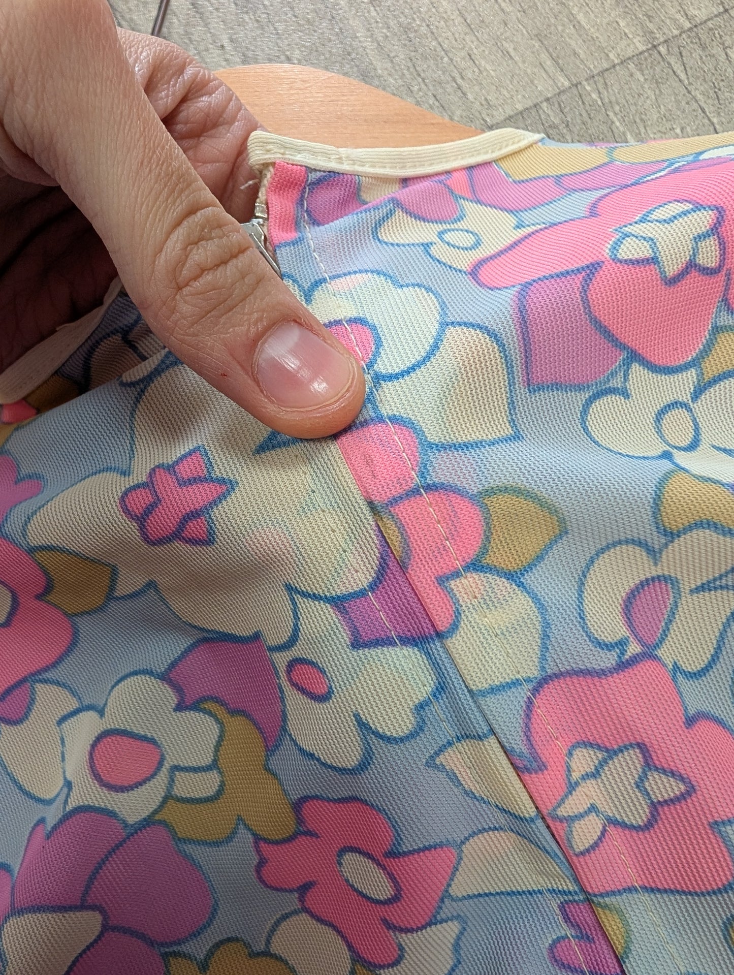 1960s psychedelic floral mini dress - XS/S/6/8
