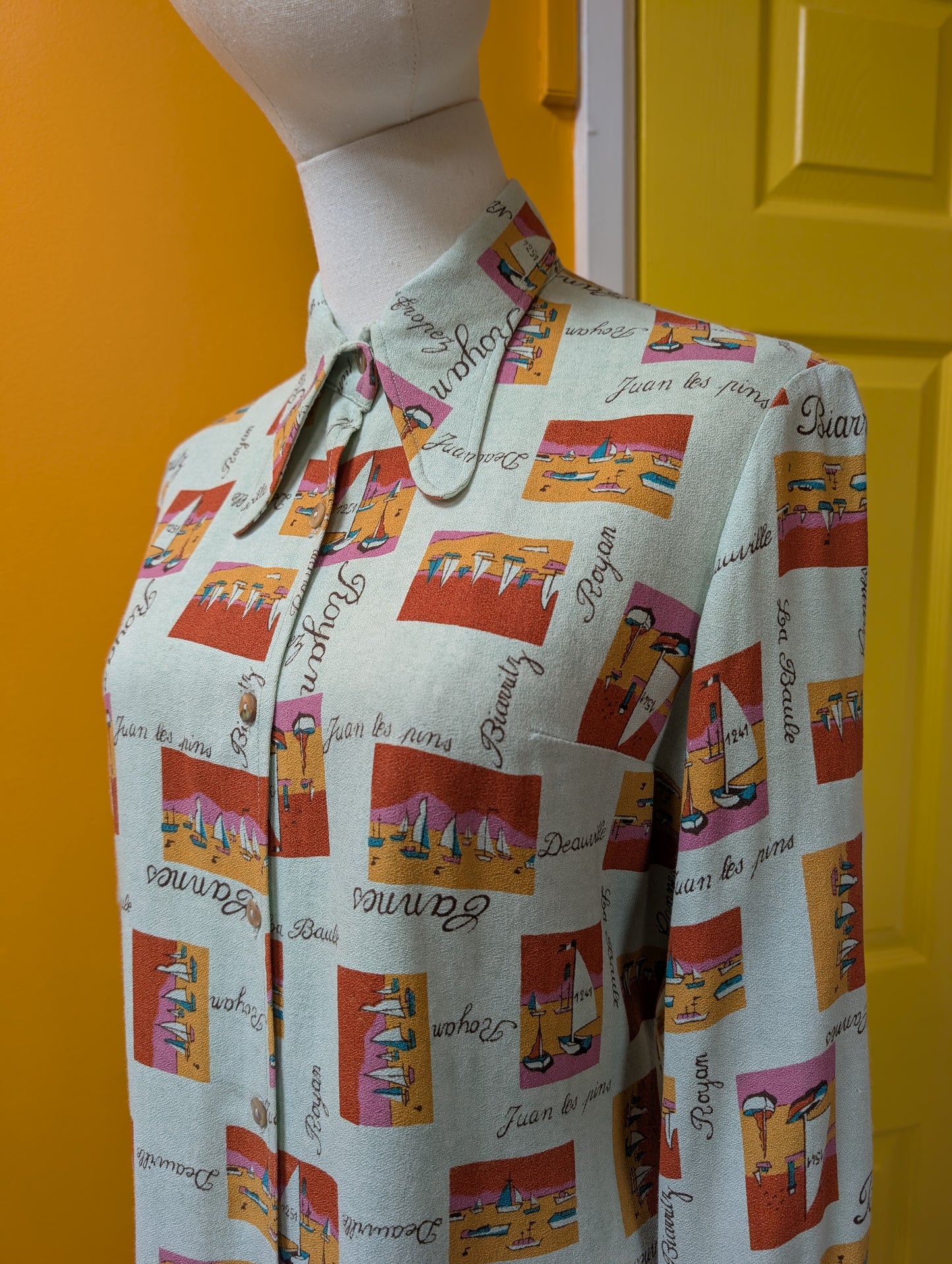 1970s novelty print shirt - S/M