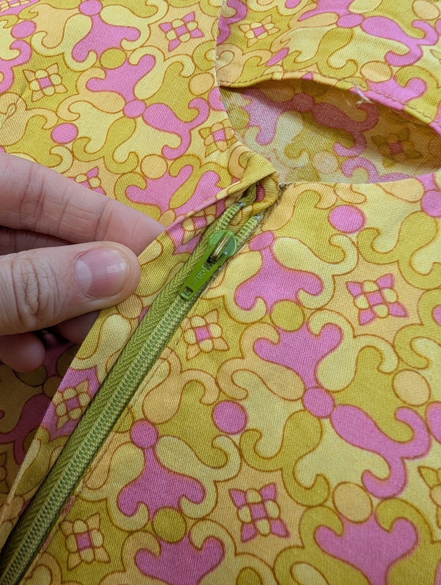 1960s Kay Sports psychedelic cotton mini dress - S/8/10