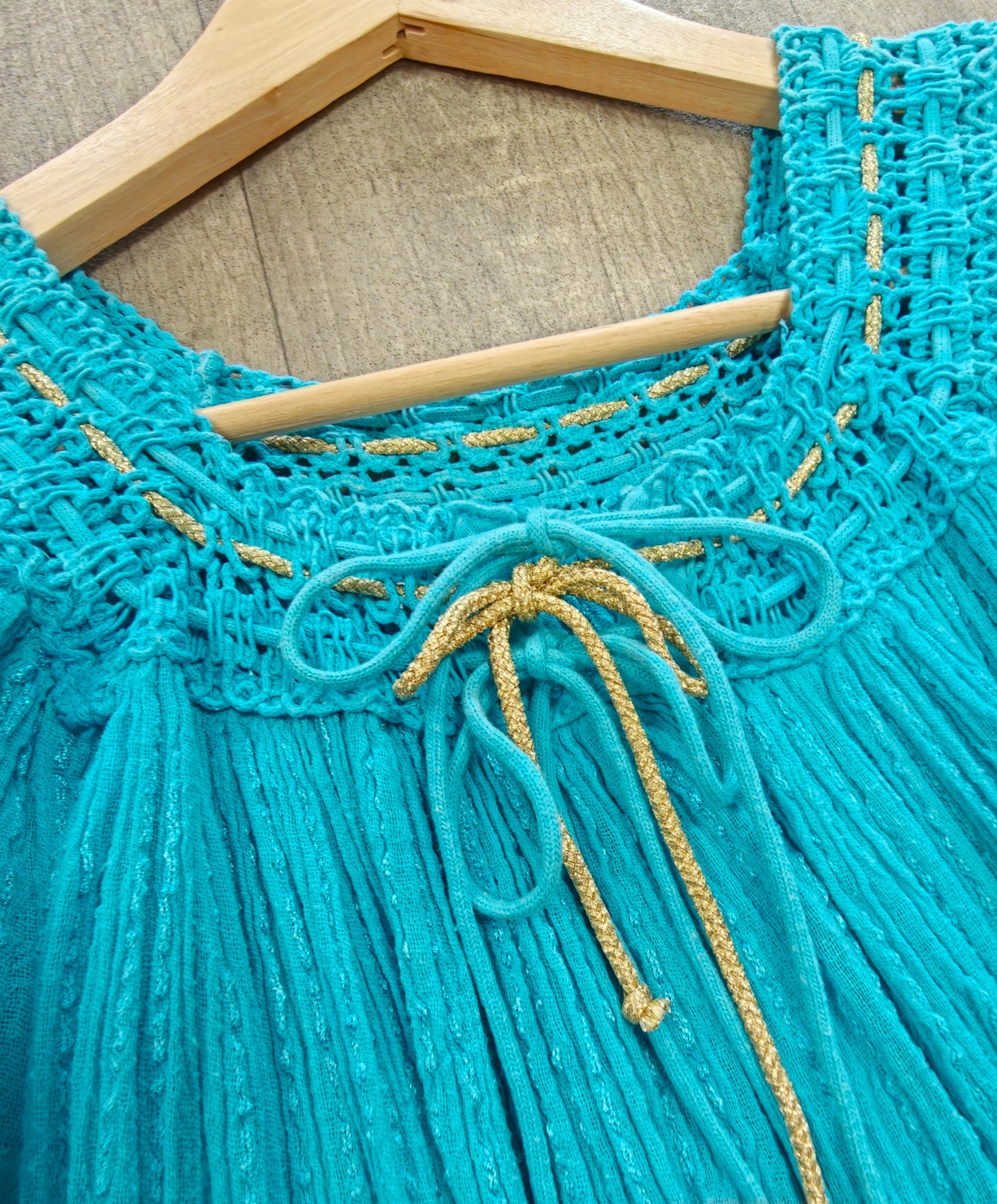 1970s Max Morgan blue Greek dress