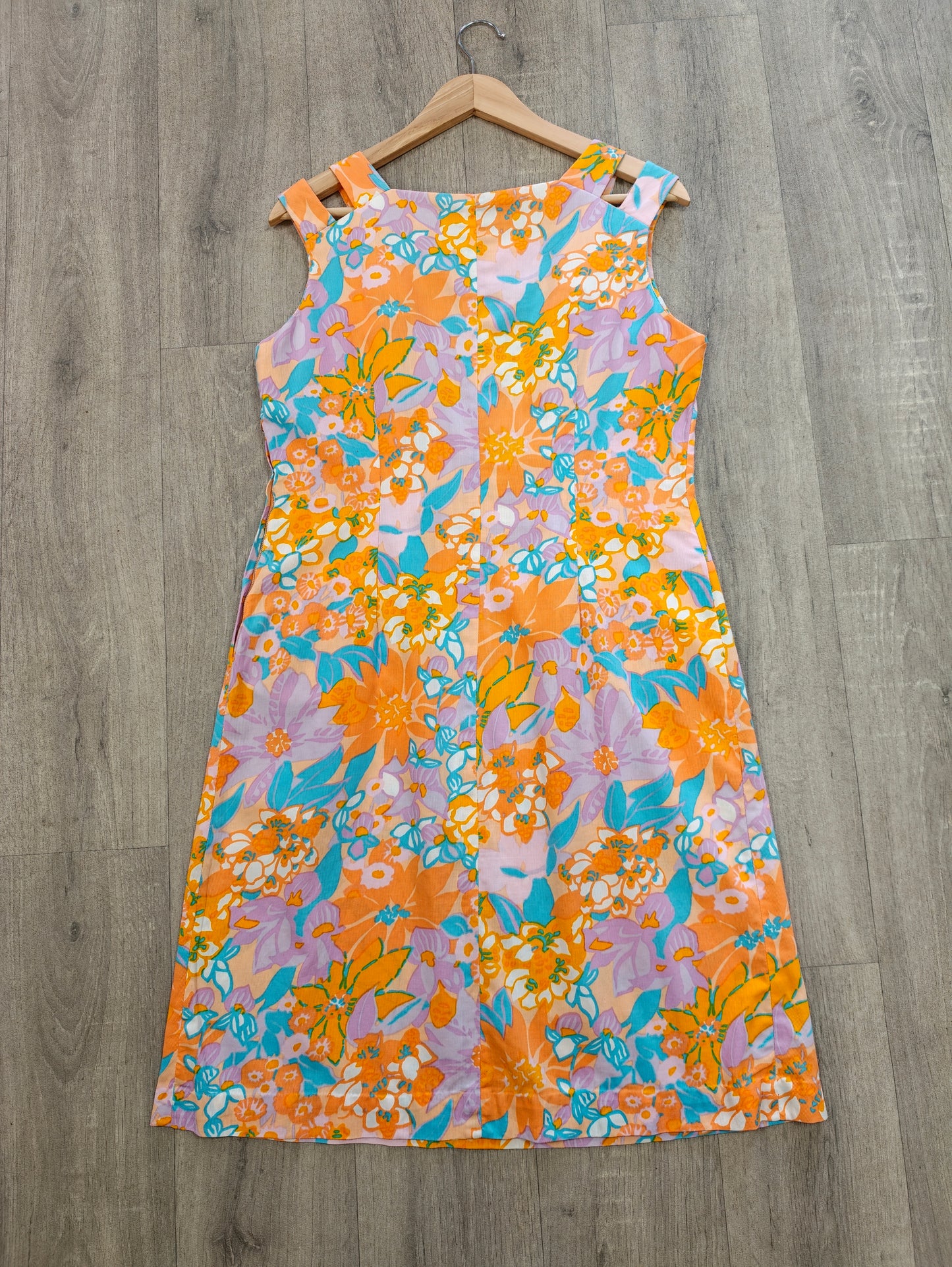 1960s floral cotton dress - M/14