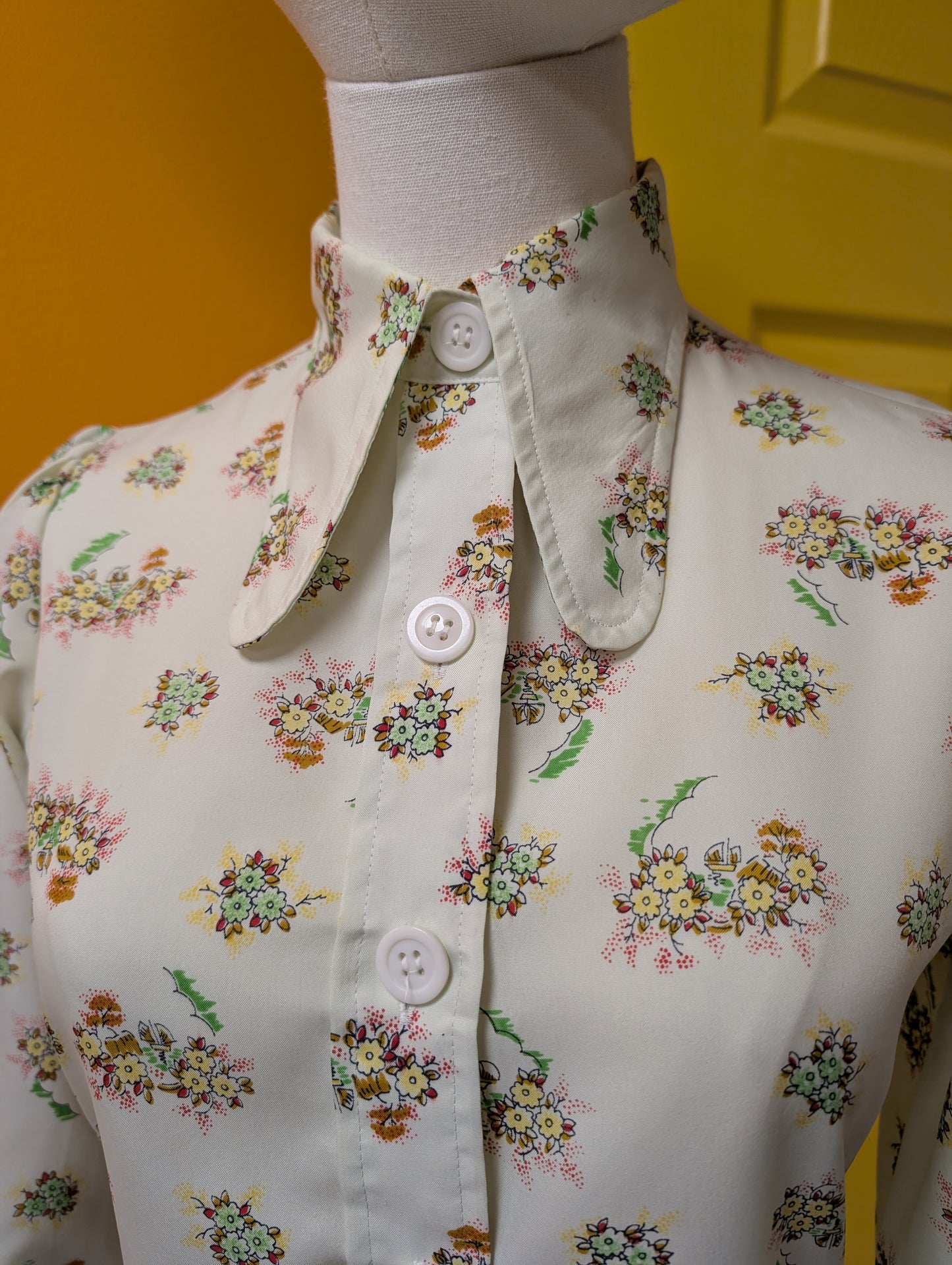1970s floral shirt - XS/6/8