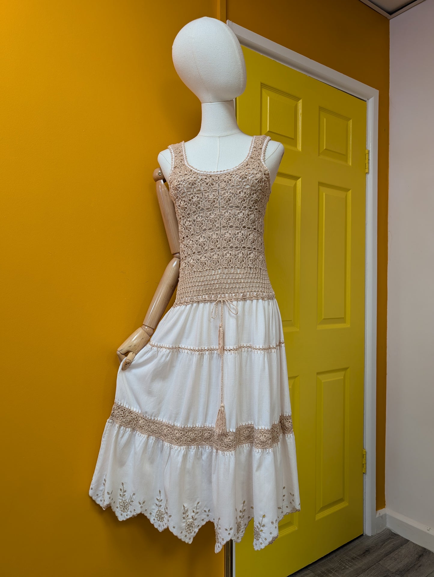 1970s crocheted dress - XS/S