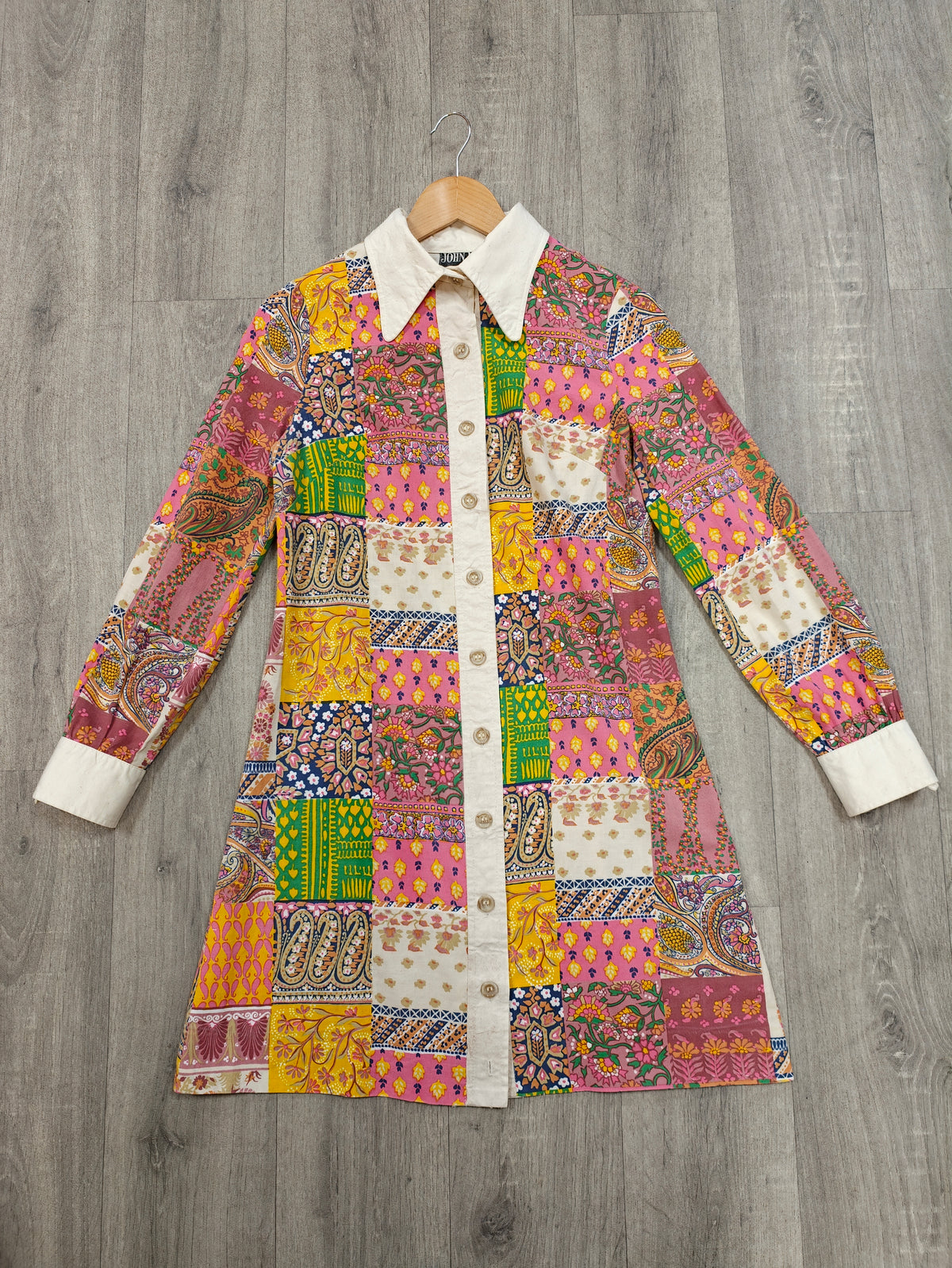 1960s John Marks patchwork print dress - S/10