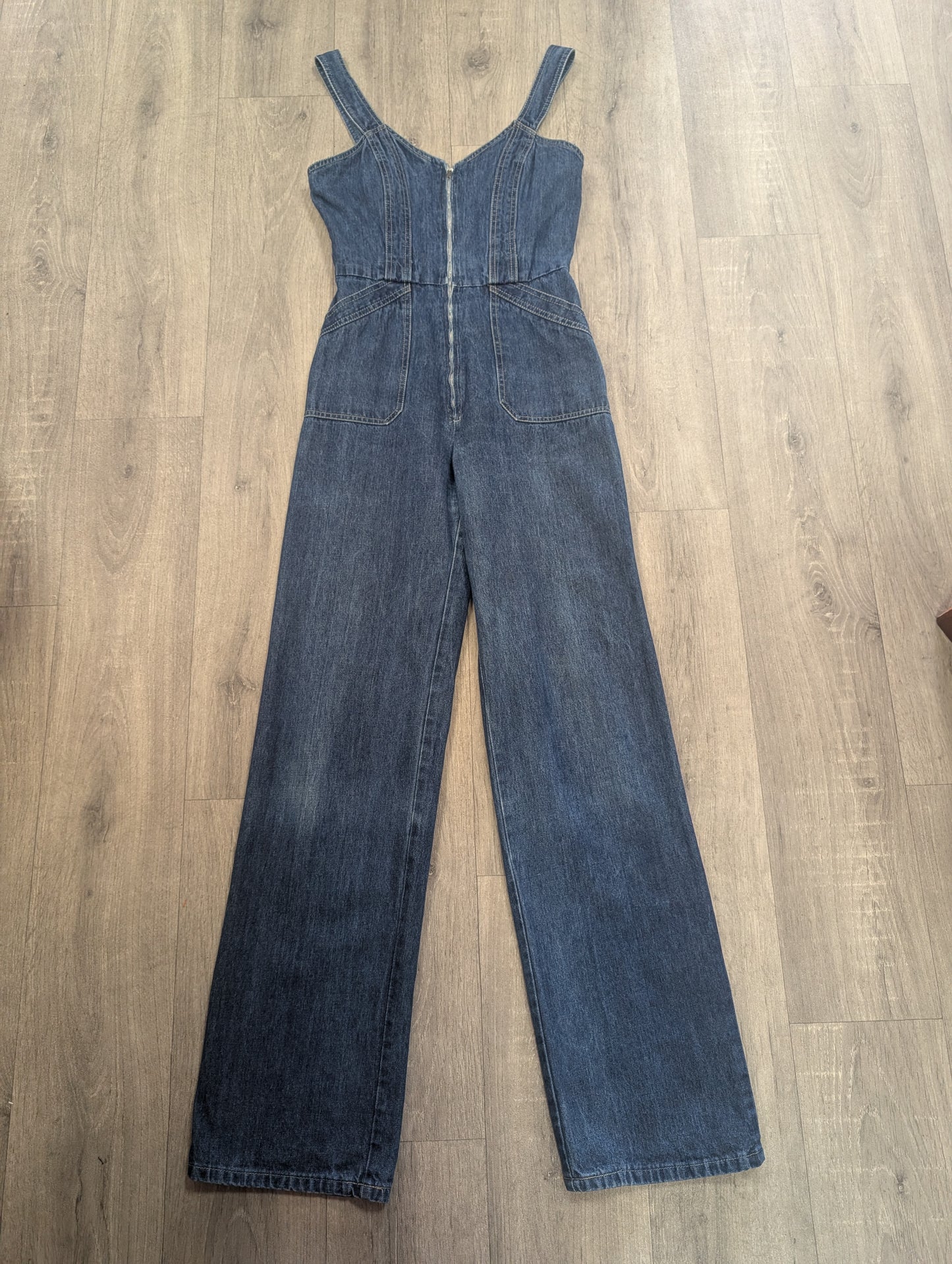 1970s Foxmoor denim zip front jumpsuit - XS/6