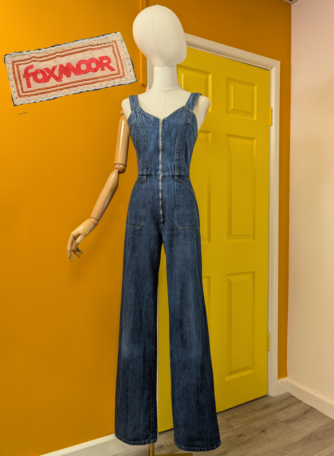 1970s Foxmoor denim zip front jumpsuit - XS/6