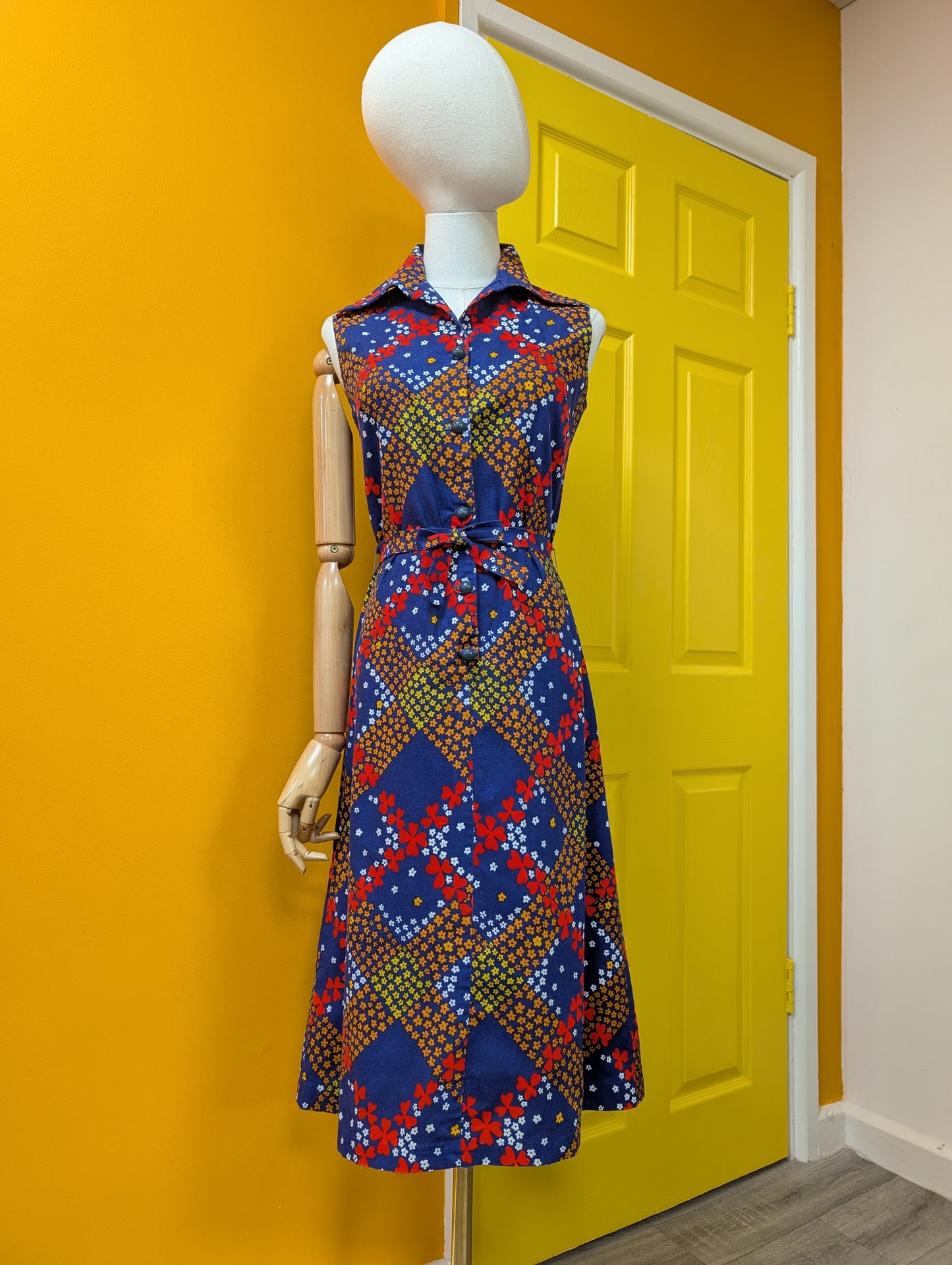 1970s English Lady cotton dress - S/8