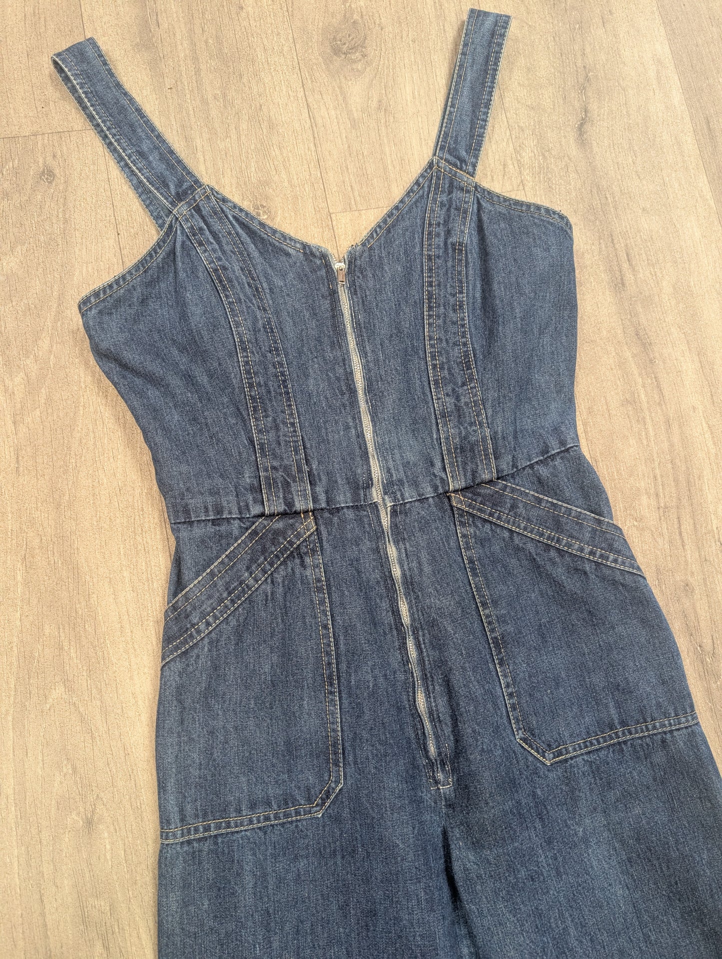 1970s Foxmoor denim zip front jumpsuit - XS/6