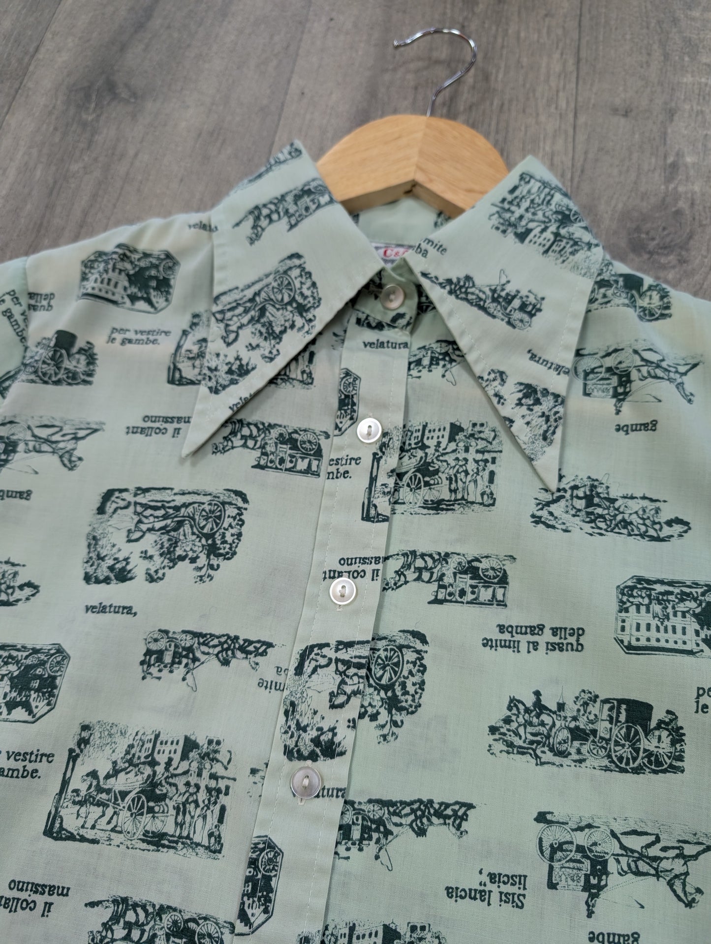 1970s C&A novelty print shirt - S/M/10/12