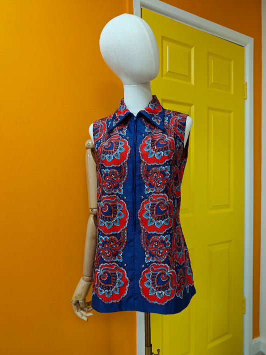 1970s Vera Neumann cotton top - M