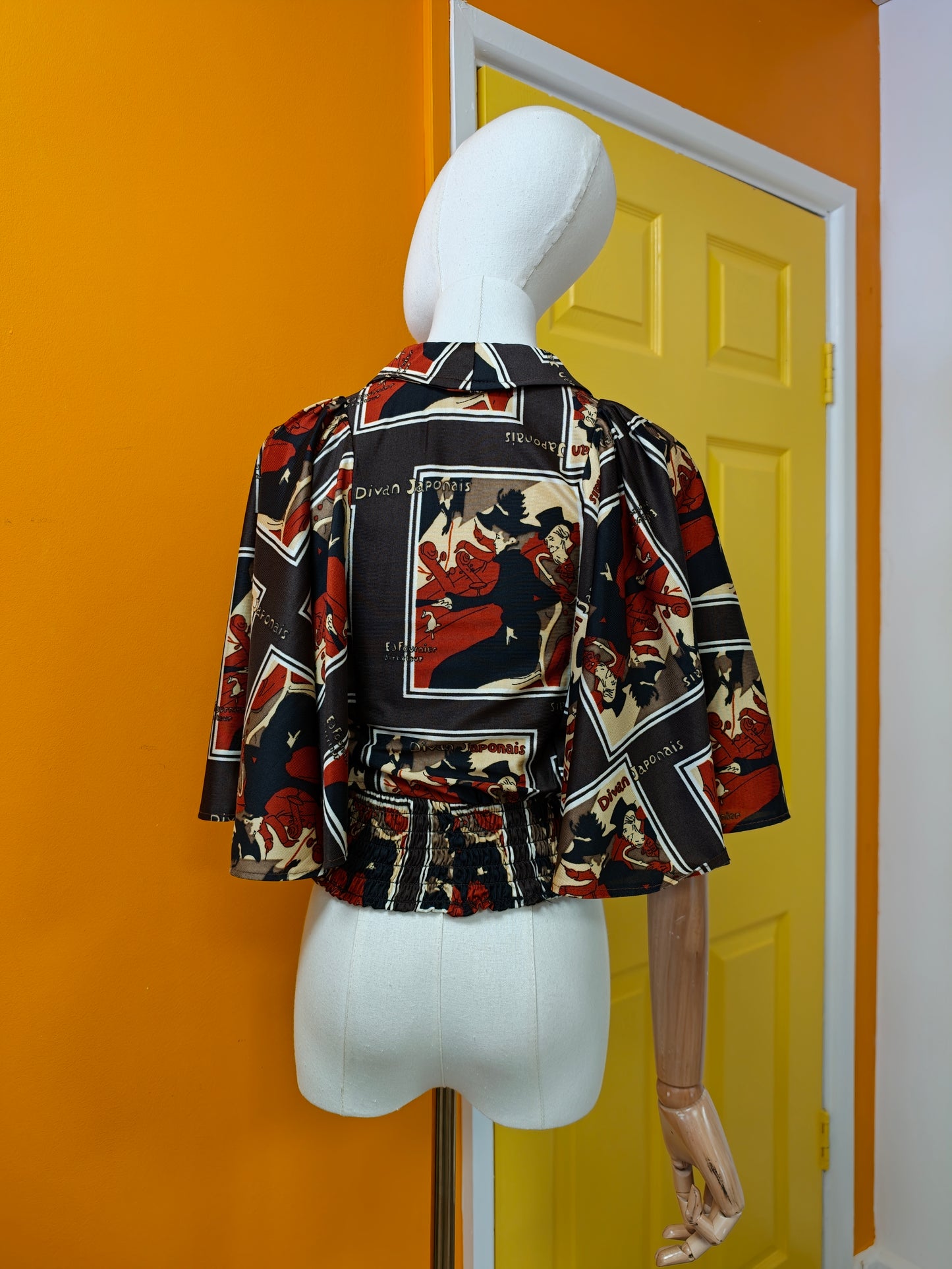 1970s Barry Artist Toulouse Lautrec print top - XS
