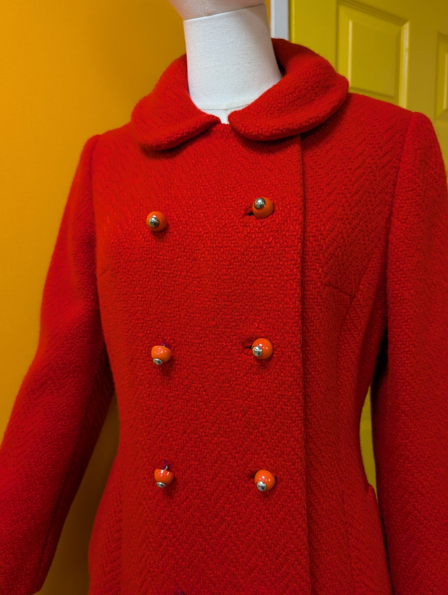 1960s Lee Mason red wool coat - S