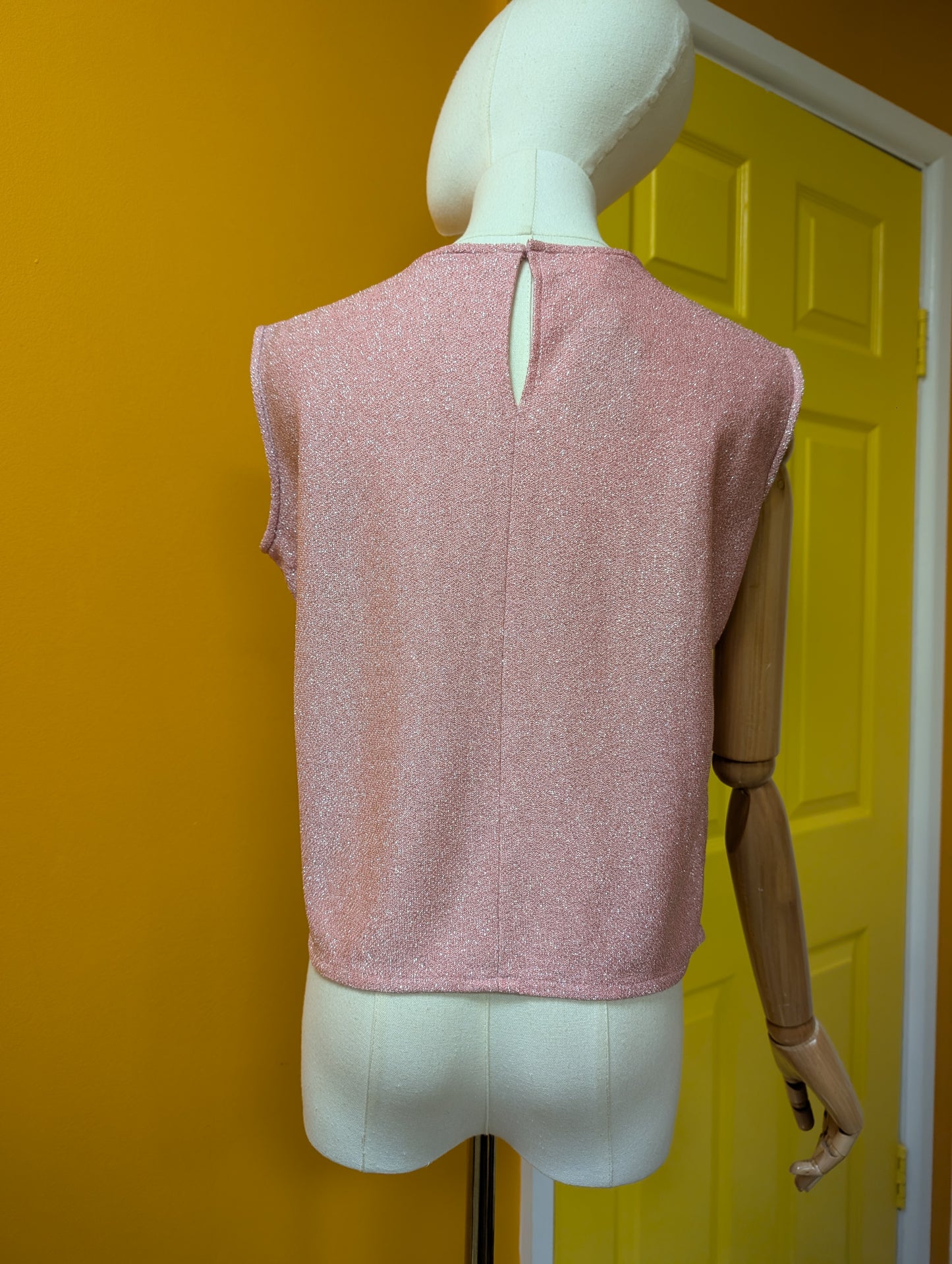 1960s Keynote pink/silver lurex top - M