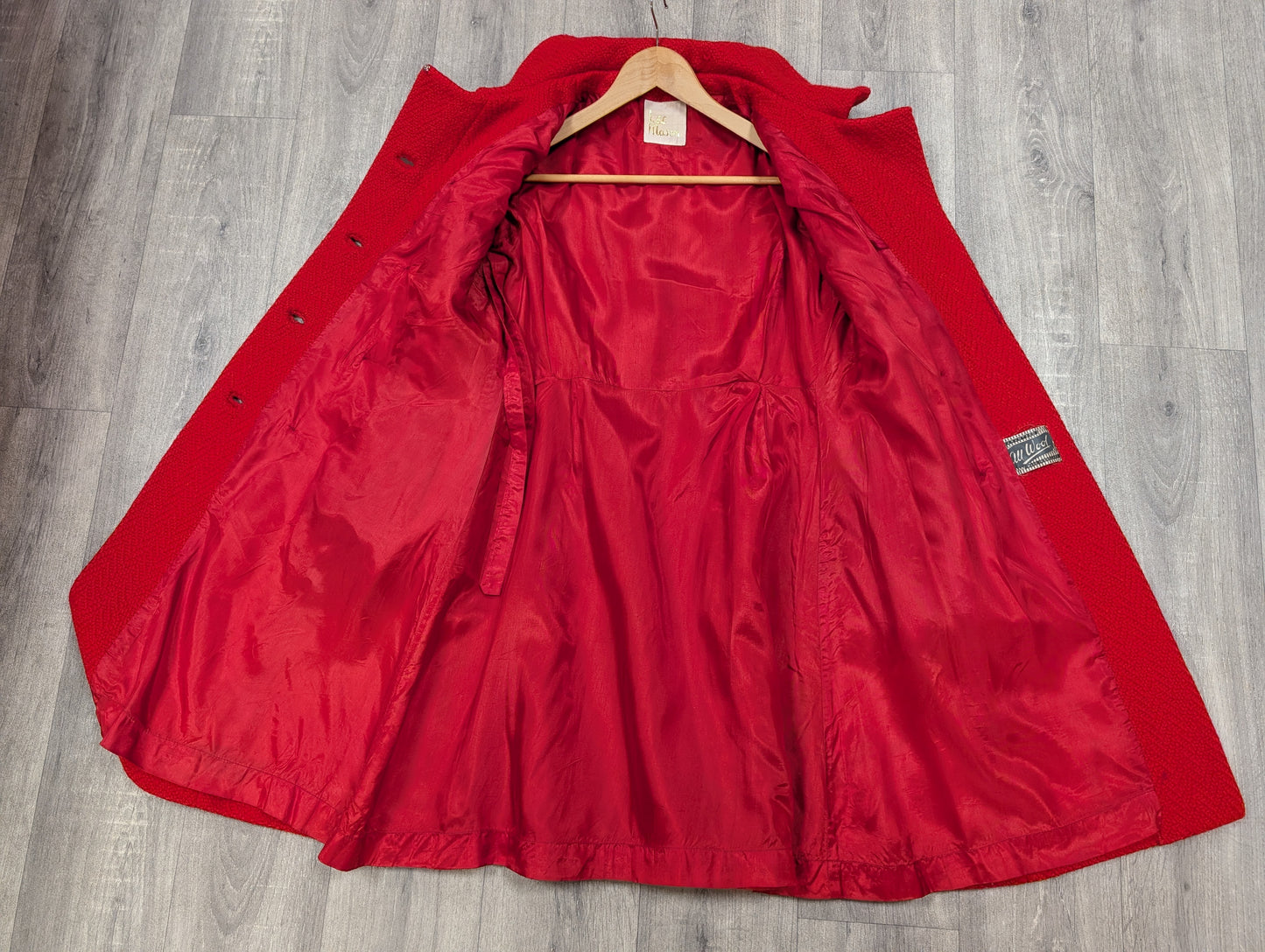 1960s Lee Mason red wool coat - S