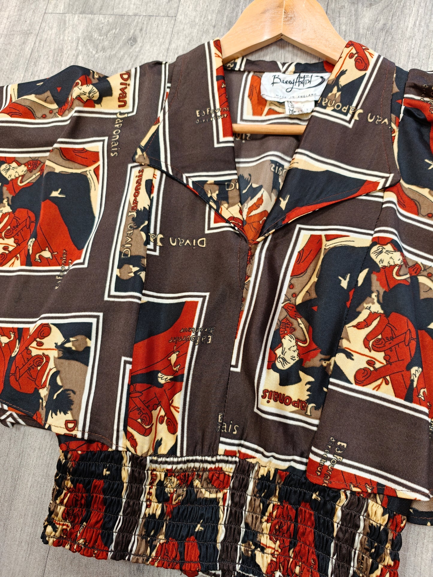 1970s Barry Artist Toulouse Lautrec print top - XS