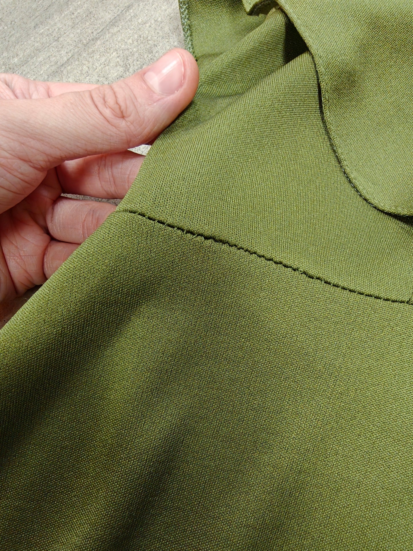1970s Irvine Sellars green crimplene maxi dress - XS/6