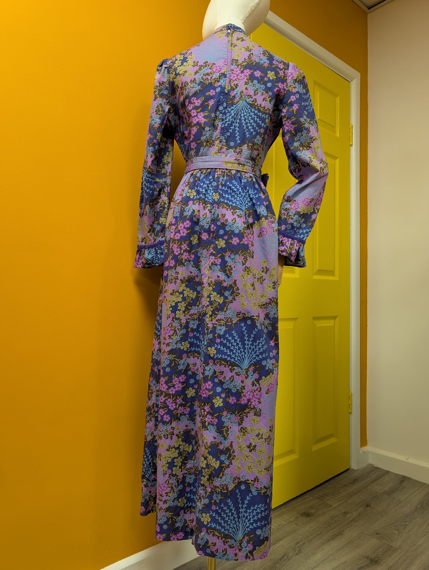 1970s psychedelic maxi dress - M/12