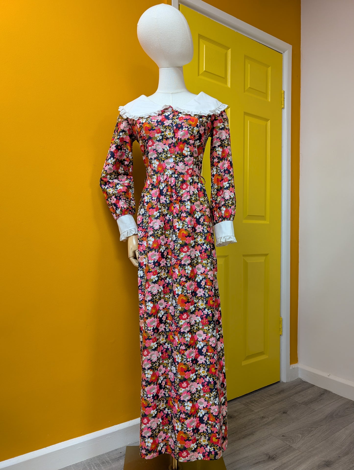 60s/70s St Michael cotton maxi dress - S/10