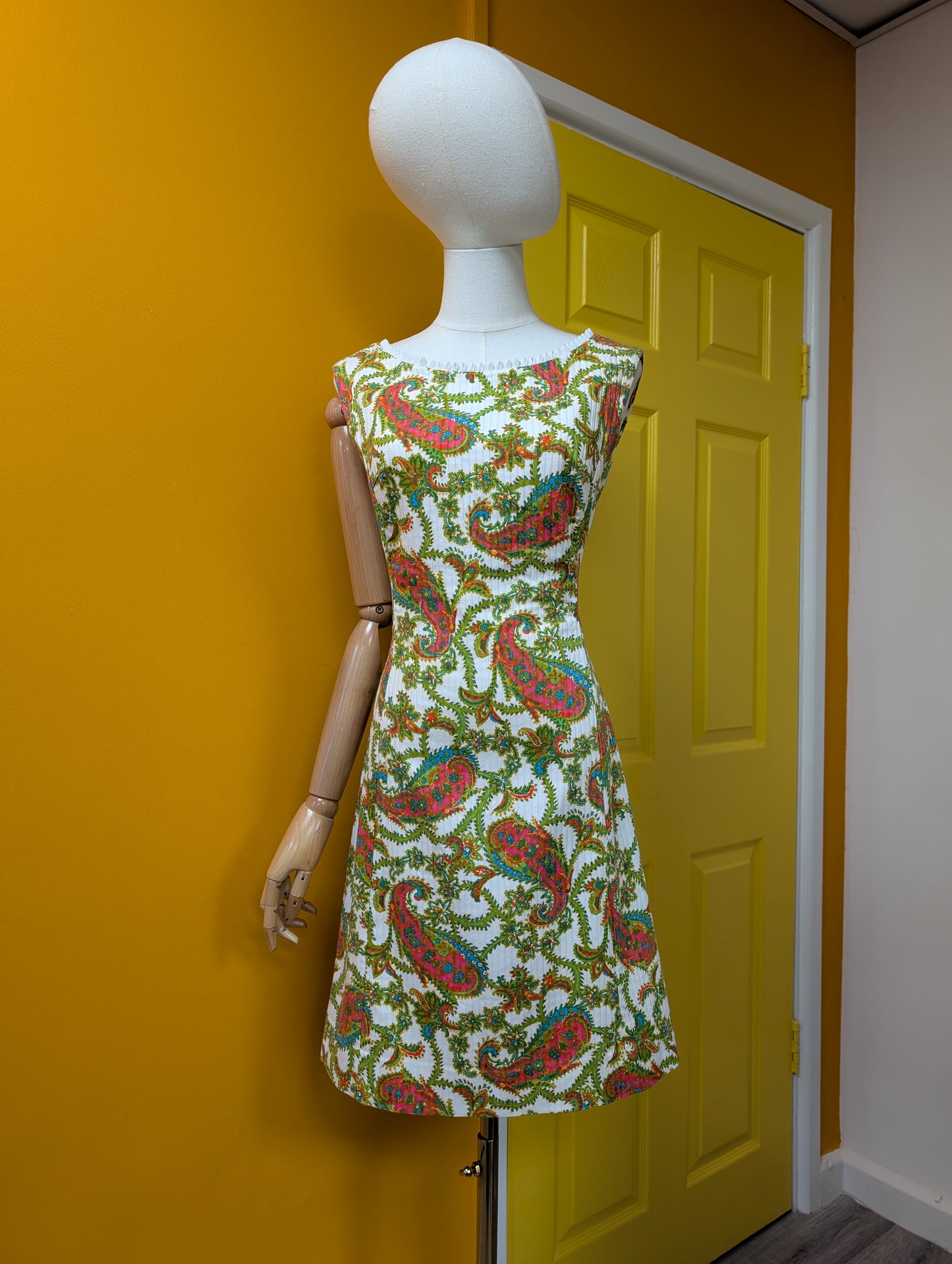 1960s Ladies Pride cotton paisley dress - S/8/10