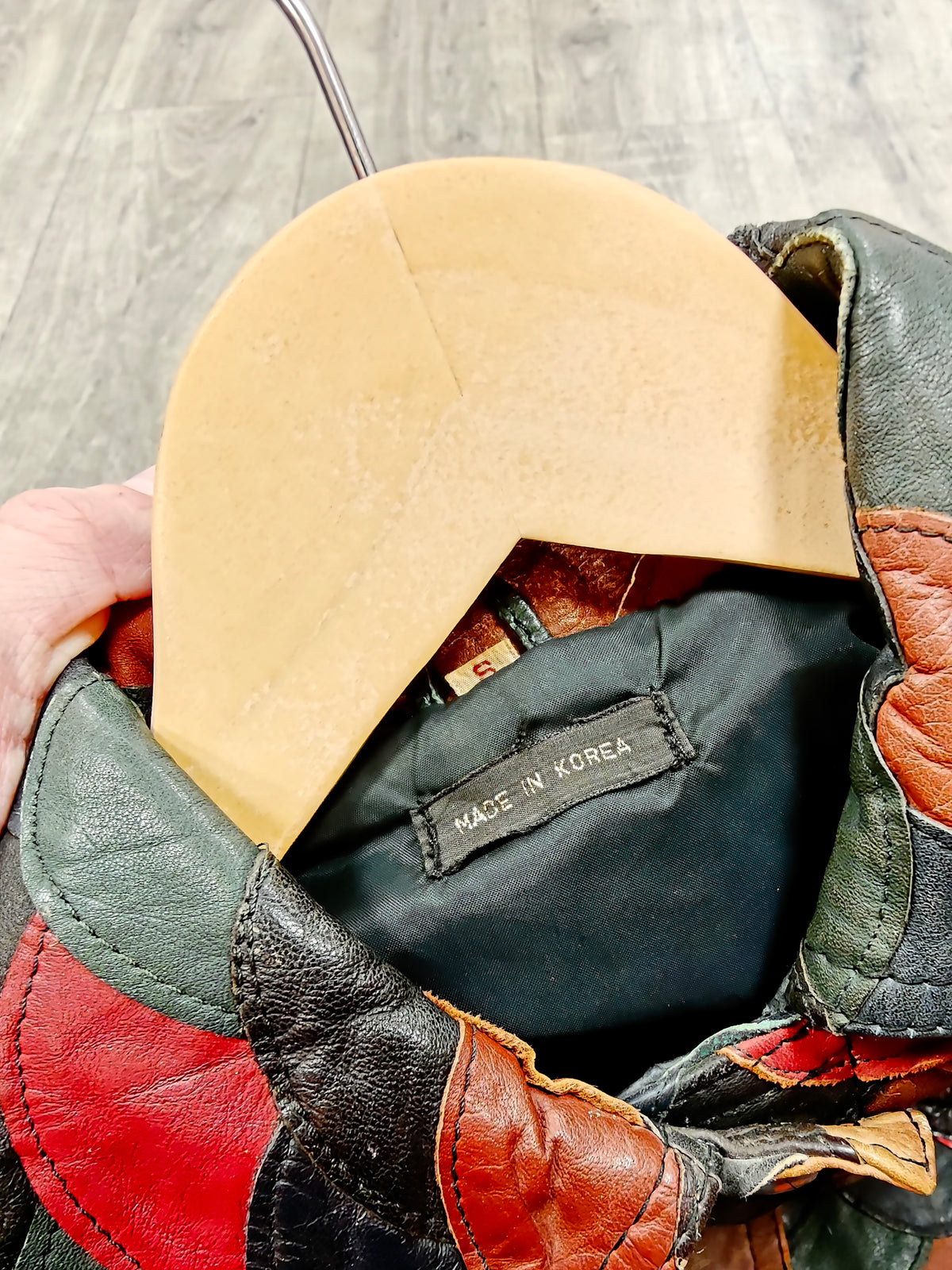 1970s fish scale patchwork leather jacket - XS/S