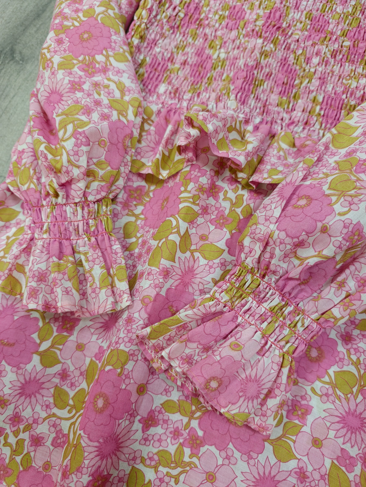 60s/70s pink floral maxi dress - XS/6