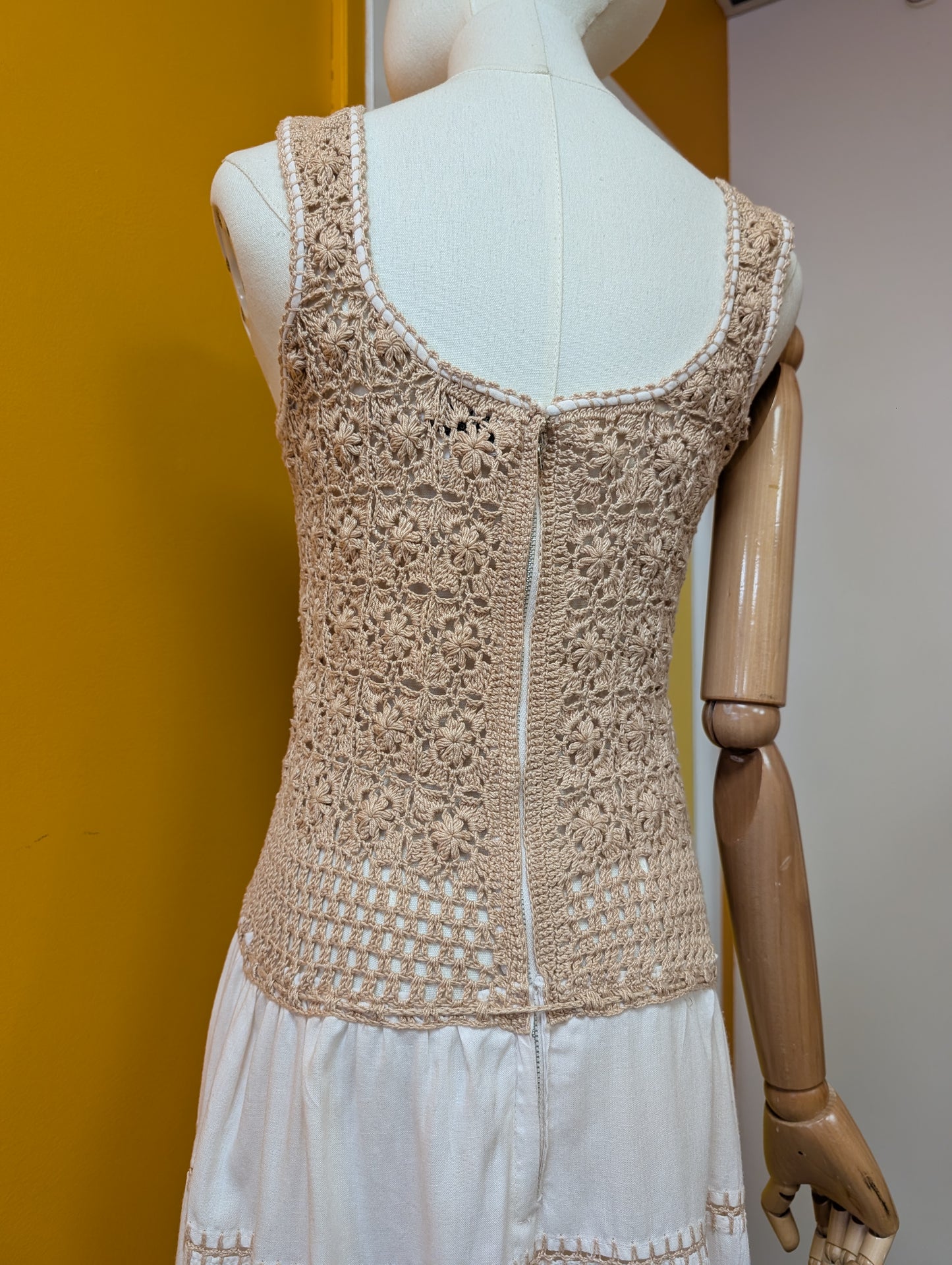1970s crocheted dress - XS/S