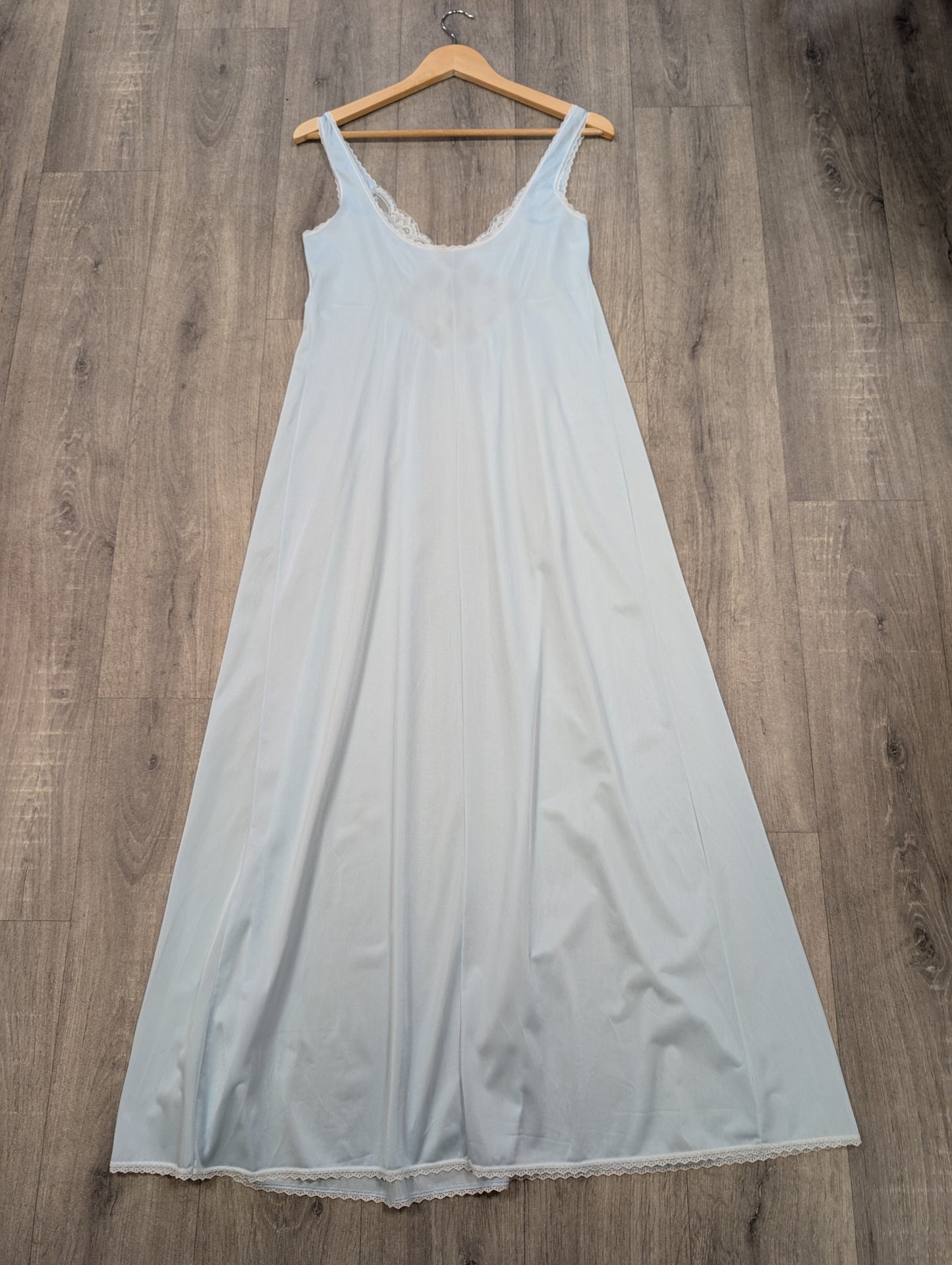 1970s blue nylon nightdress - S/8/10