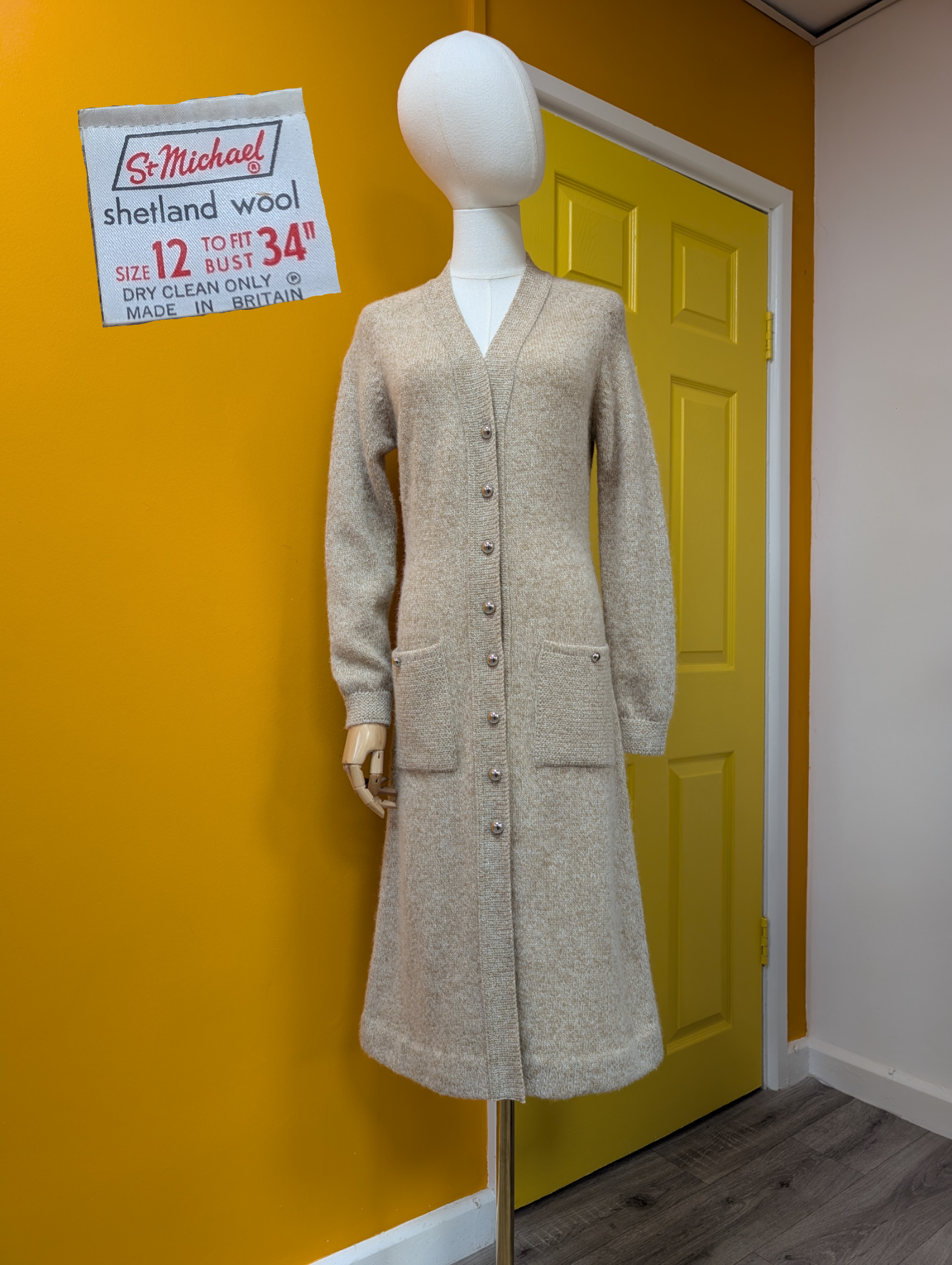 60s/70s St Michael shetland wool cardigan - XS/S