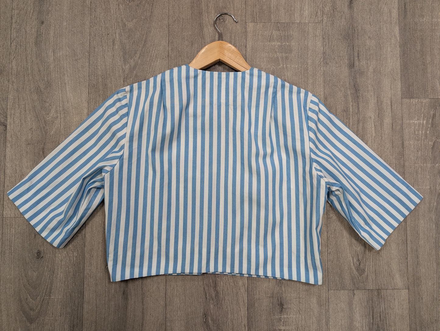 1950s Rembrandt blue/white striped cotton jacket - S/M