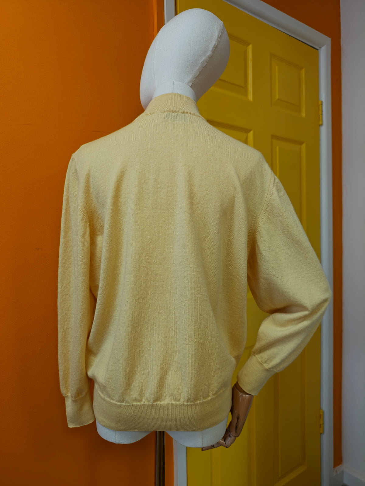 1990s Glenbrae pale yellow wool jumper