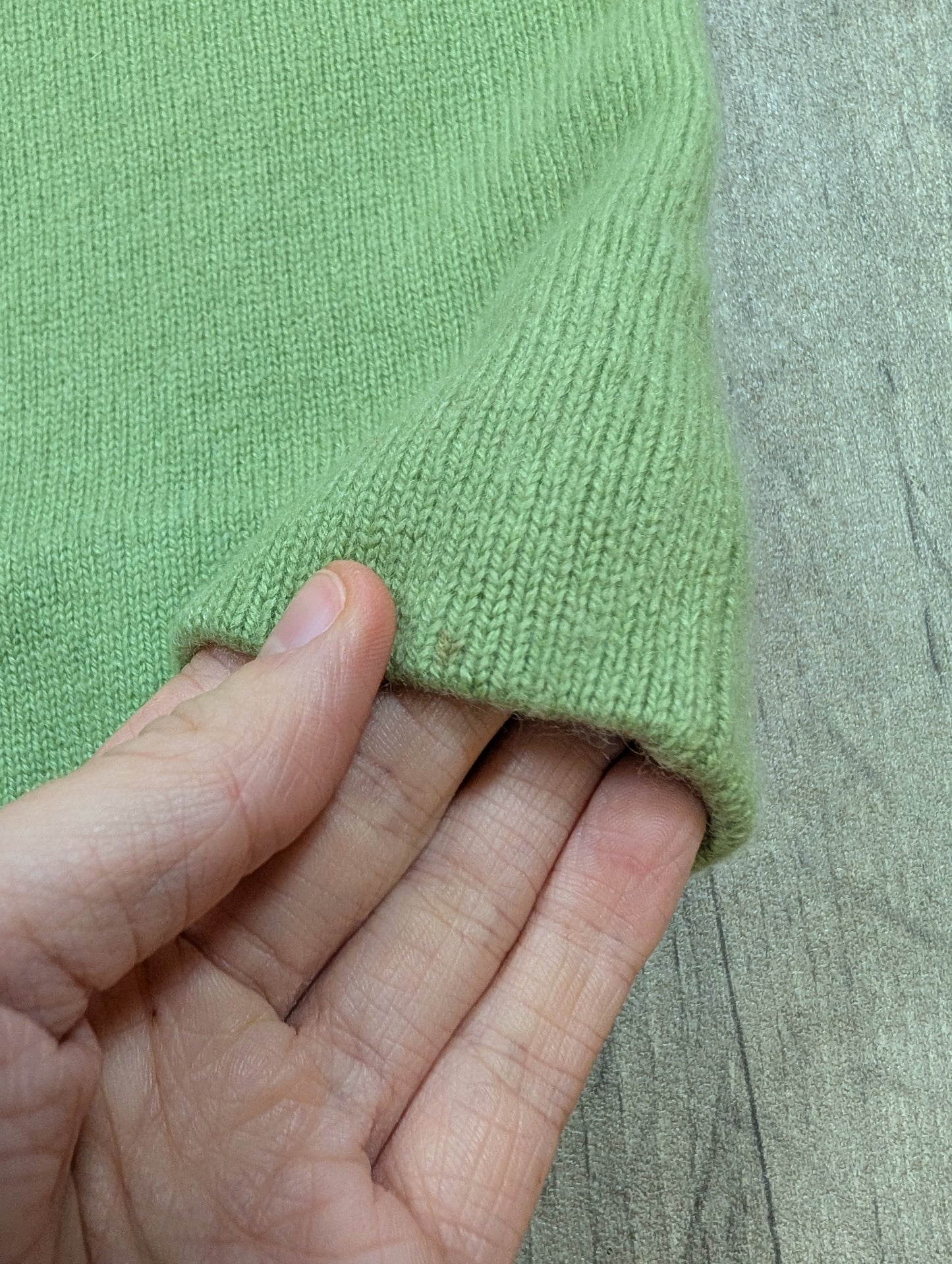 Gorgeous 1960s Bonnie Cashin Ballantyne cashmere long green cardigan
