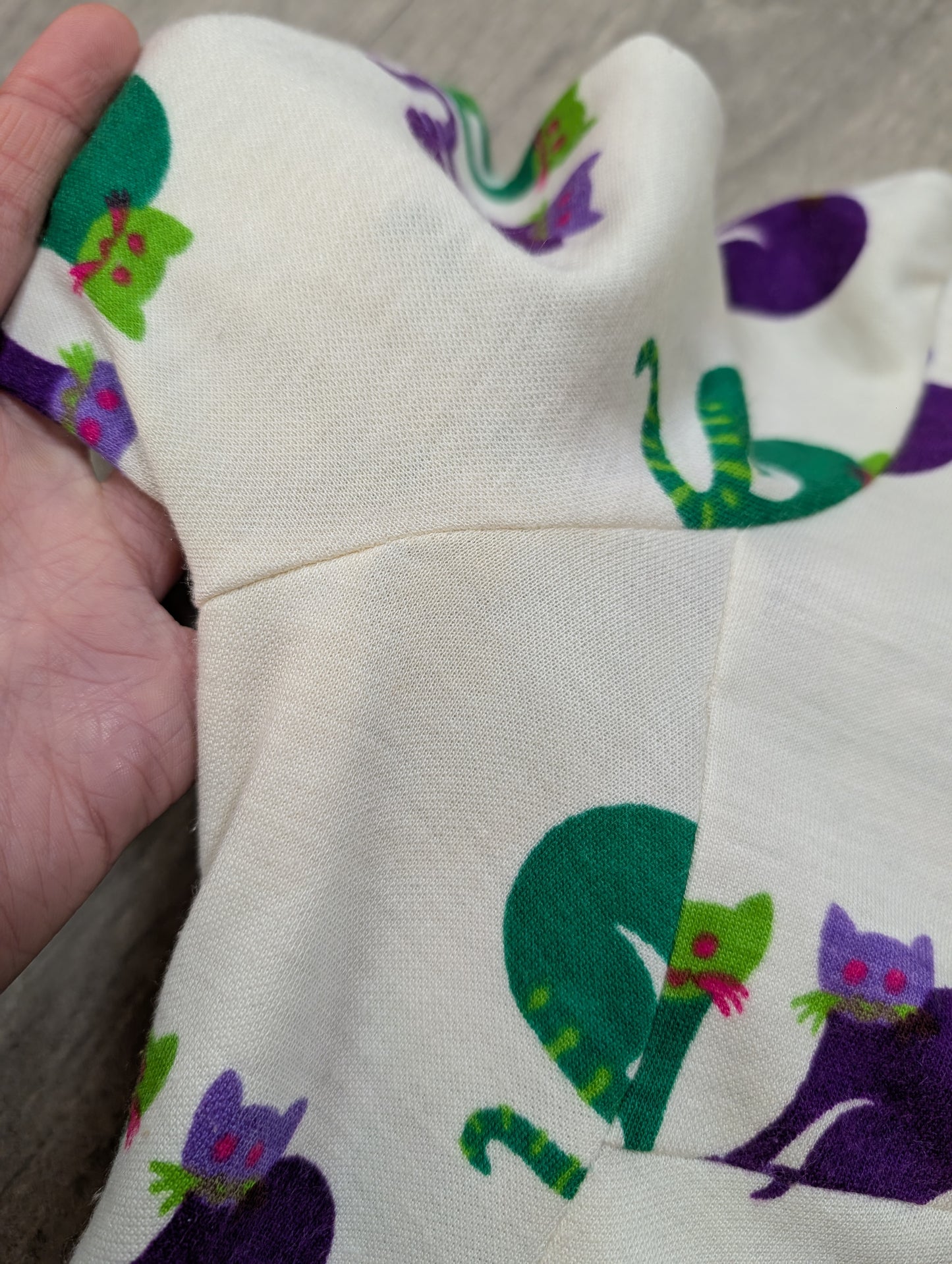 1970s Lucie Linden novelty cat (lemur?) print shirt - M