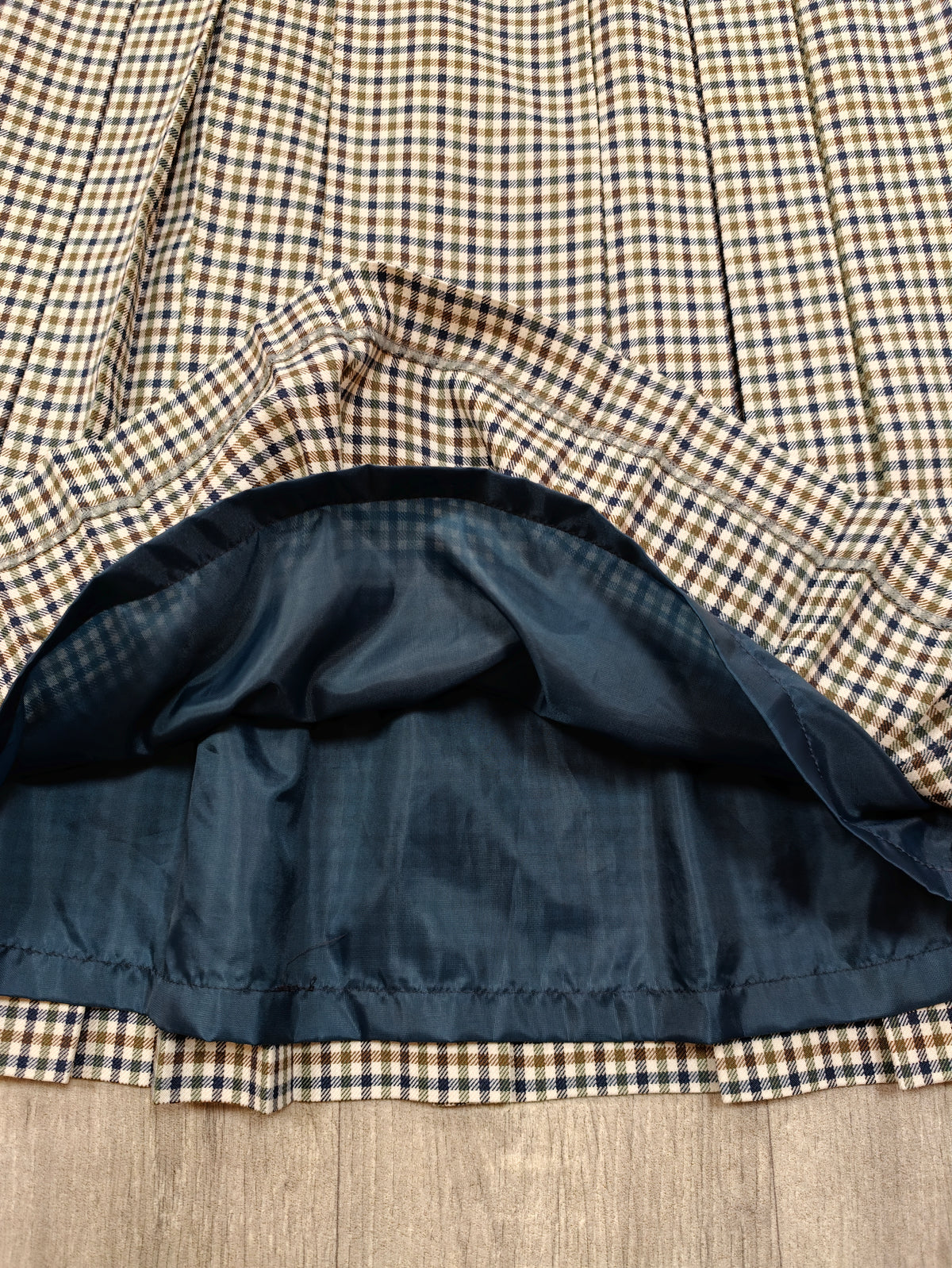1980s Laird Portch check wool blend skirt - 30" waist