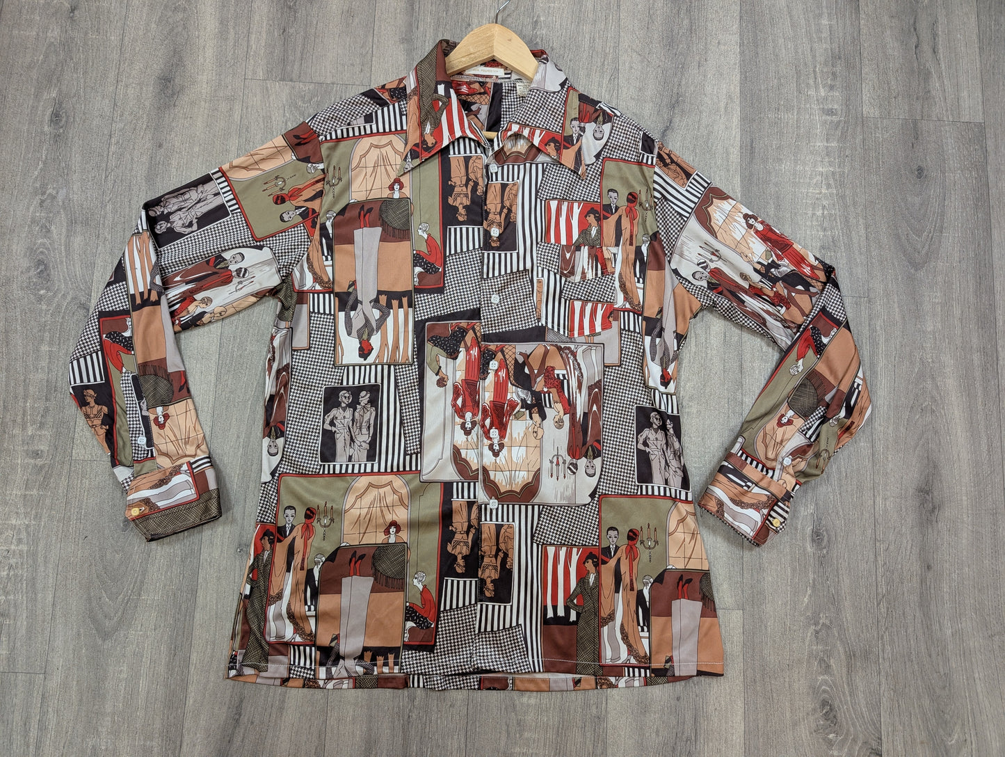 1970s Art Deco novelty print shirt