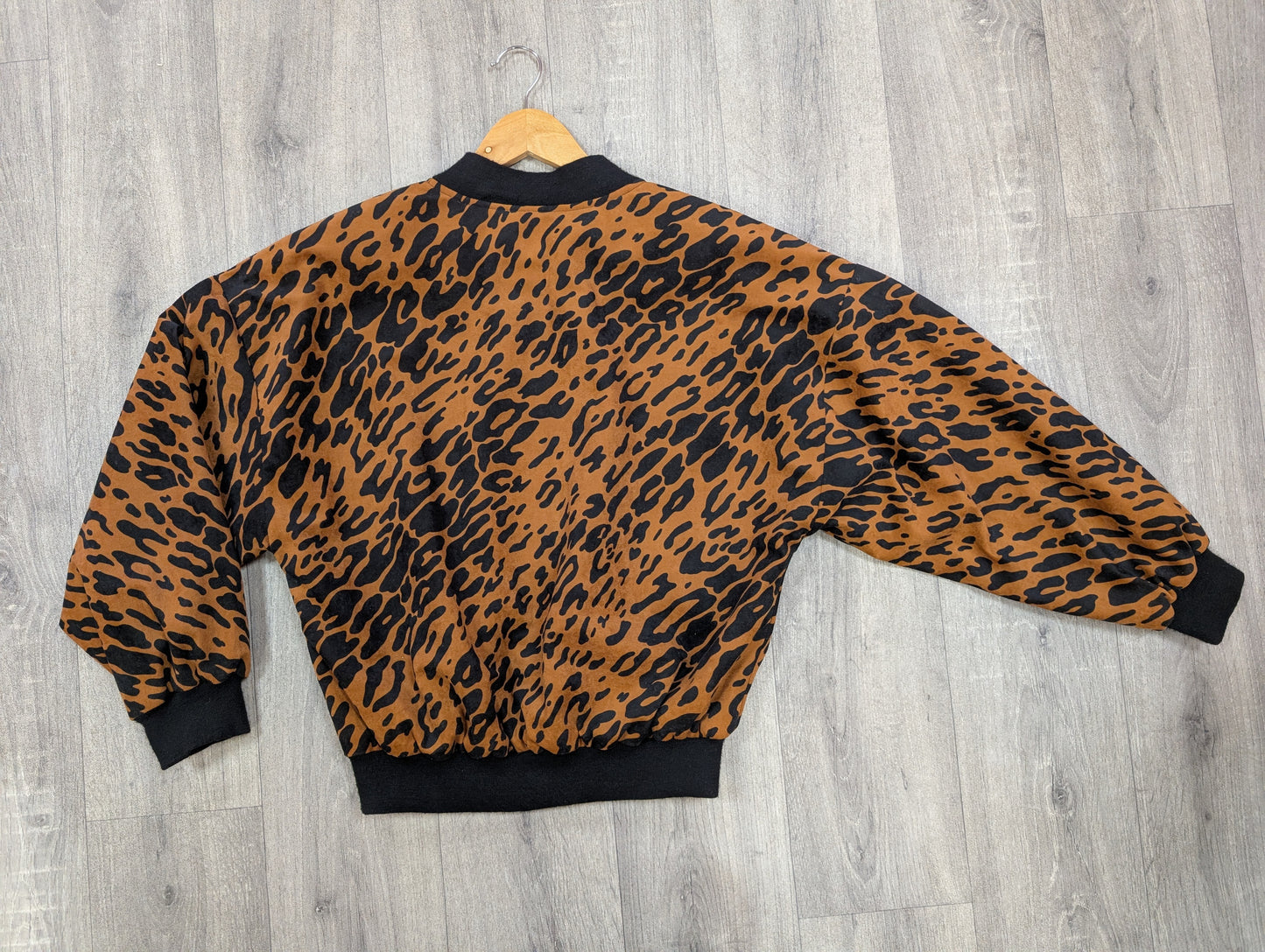 80s/90s leopard print bomber jacket - S
