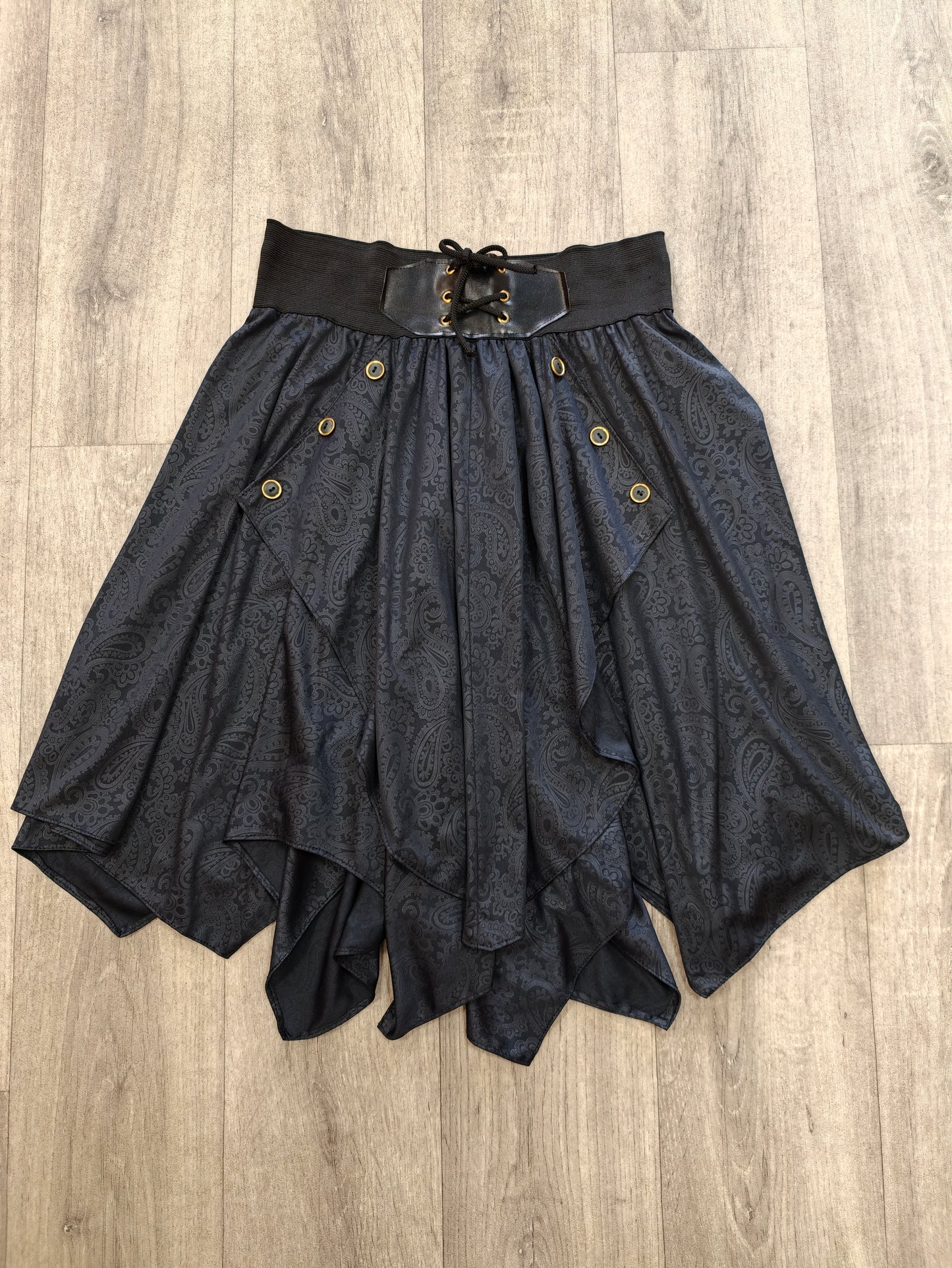 1980s black paisley skirt - S/M