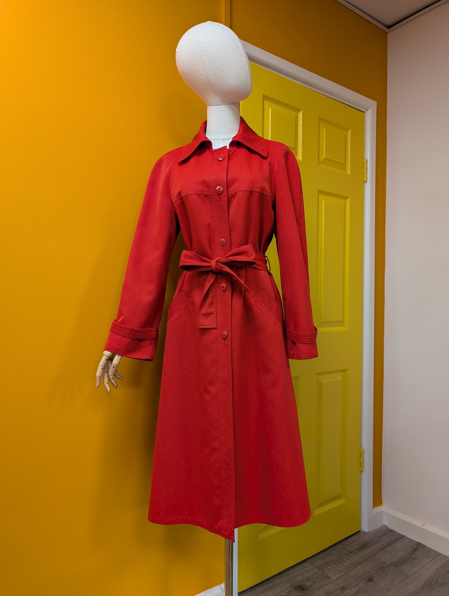 1970s St Michael red belted coat - S/M